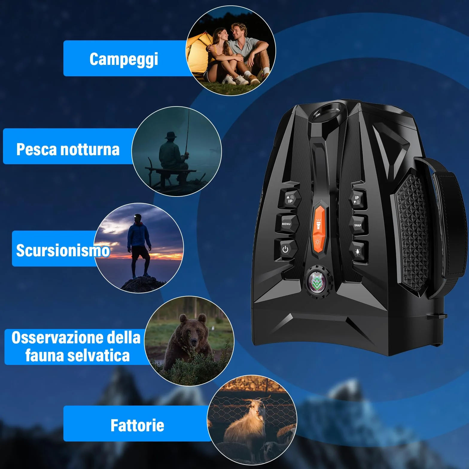 Visore Notturno, Display HD Da 4" Binocolo Visione Notturna 4K, Zoom Digitale 10X Visione Notturna 800M, 5000mAh Binocolo Visore Notturno a Infrarossi Da 5 W Per Il Campeggio, Caccia