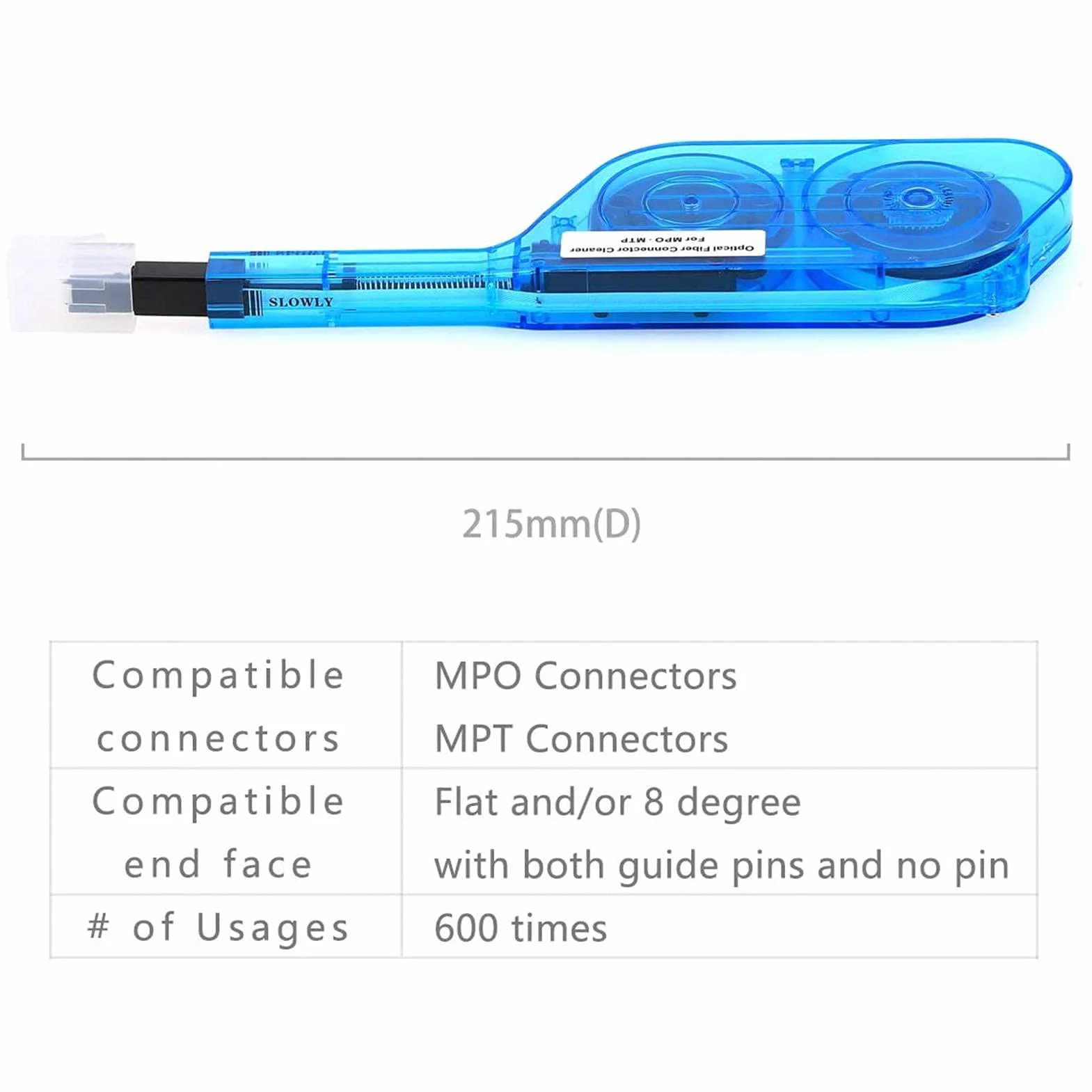 Penna Per Pulizia Fibra, Detergente Per Fibra Ottica Pulitore Per Connettori MTP/MPO, One-Click Fiber Optic Cleaner Strumenti Per La Pulizia Della Fibra, Oltre 600 Pulisce