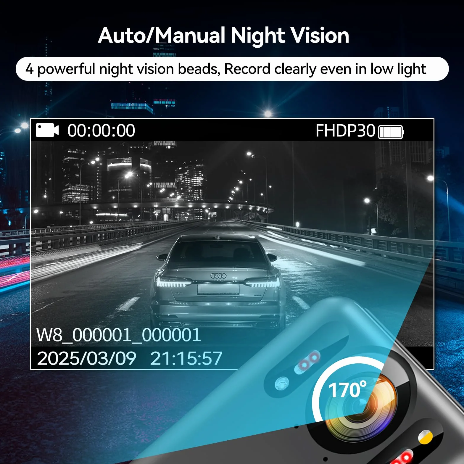 CAMMHD W8-128GB 4K Anti Shake Body Cam 2 batterie 4000mAh con 10 ore di registrazione video, crittografia dati Ultra HD Night Vision Bodycam con dock di ricarica per polizia/sicurezza/escursionismo