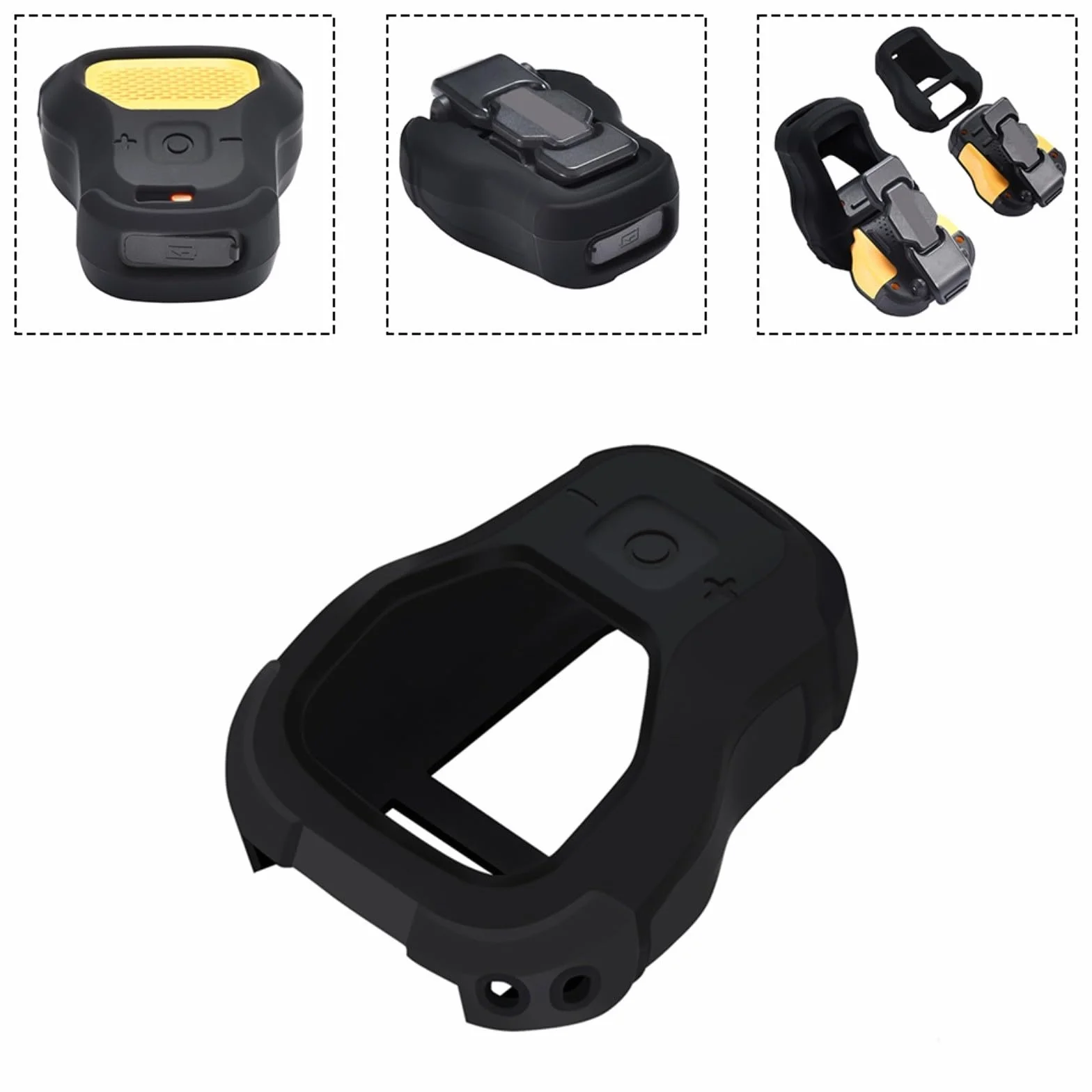 Custodia protettiva in silicone per altoparlante indossabile DEWALT - Cover nera con cordino, vestibilità precisa, design leggero