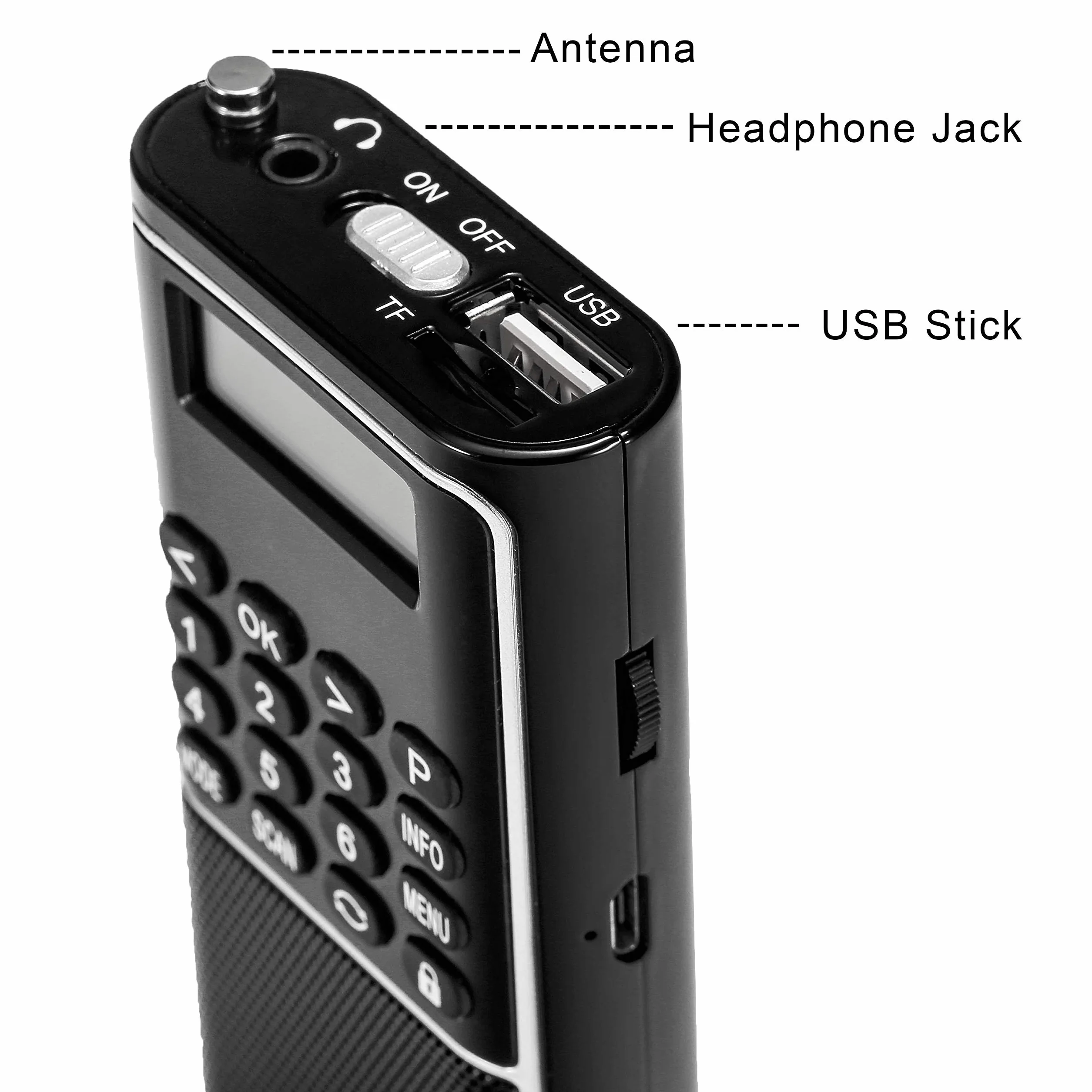 Raddy RD23 Radio Digitale Portatile DAB/DAB+ con Bluetooth, 110 Stazioni Salvate, Radio FM, Ricaricabile via USB-C, Radio Tascabile con Display Chiaro per Casa e Viaggio (Nero)