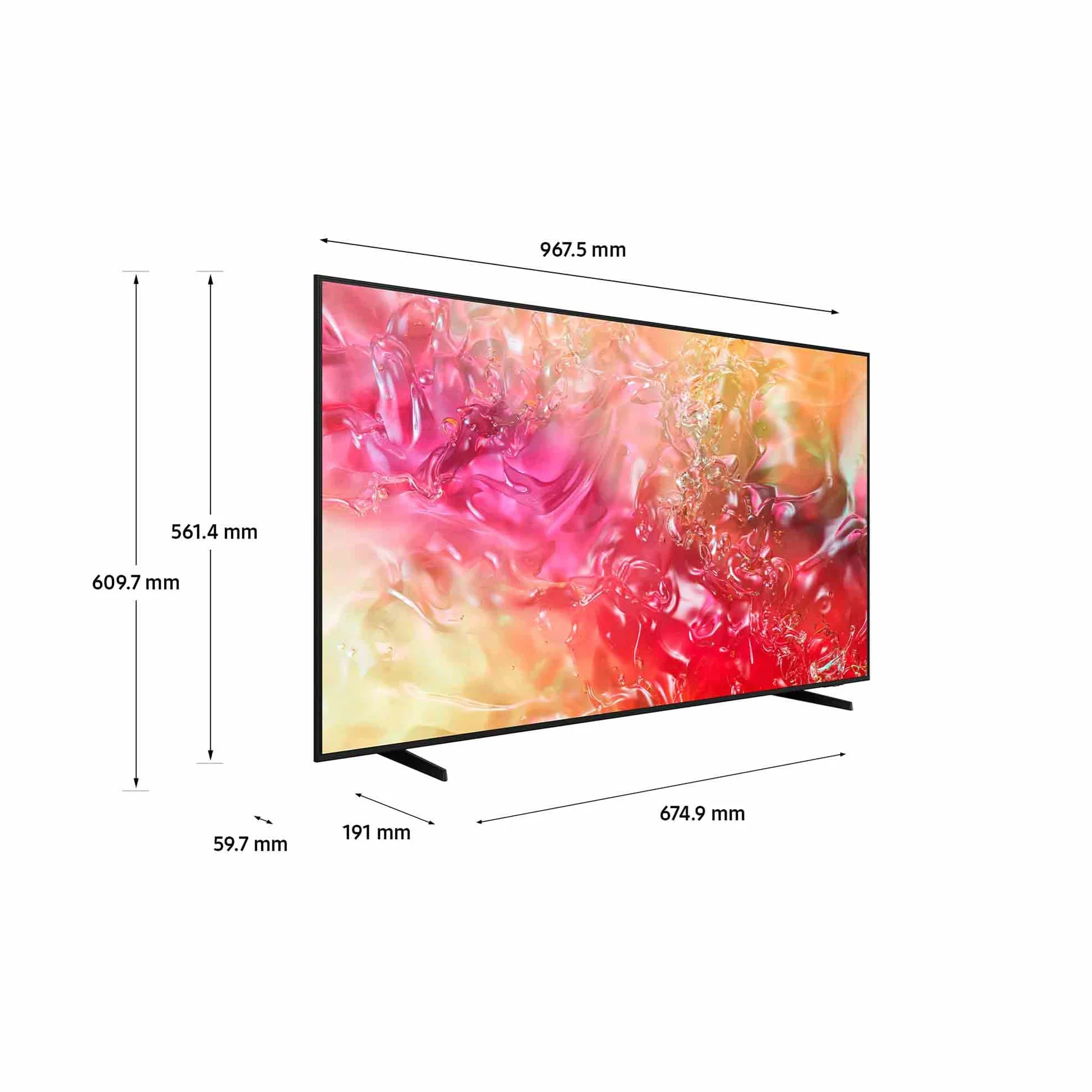 Samsung Smart TV 43" UE43DU7170UXZT Crystal 4K UHD Slim Look DVB-T2 Q-Symphony OTS Lite Bixby Alexa Google Assistant Black