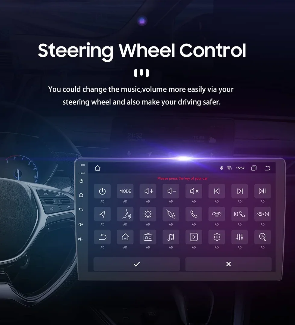 Autoradio Android 14 per Renault Clio 2012-2019, 8-core 4G+32G navigazione GPS radio, con CarPlay wireless Android automatico Bluetooth WiFi mirror link fotocamera posteriore/anteriore FM