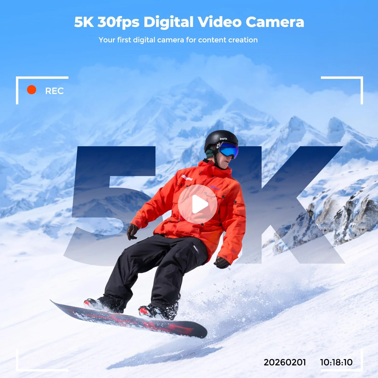 Fotocamera Digitale 5K 72MP Compatta, Zoom Ottico 6X, Schermo Orientabile 180° da 2,8 Pollici, Anti Oscillazione, Autofocus, Scheda 64GB e 2 Batterie, Ideale per Vlog e Viaggi
