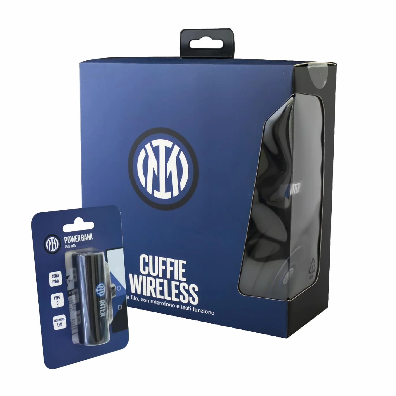 Inter -Cuffie Senza Filo Cuffie Wireless Over-Ear Bluetooth Senza Fili Pieghevoli, con Microfono Incorporato, HiFi Stereo, Micro SD Slot, FM Radio per iPhone/Android/Viaggio/PC (+ power bank 4500)