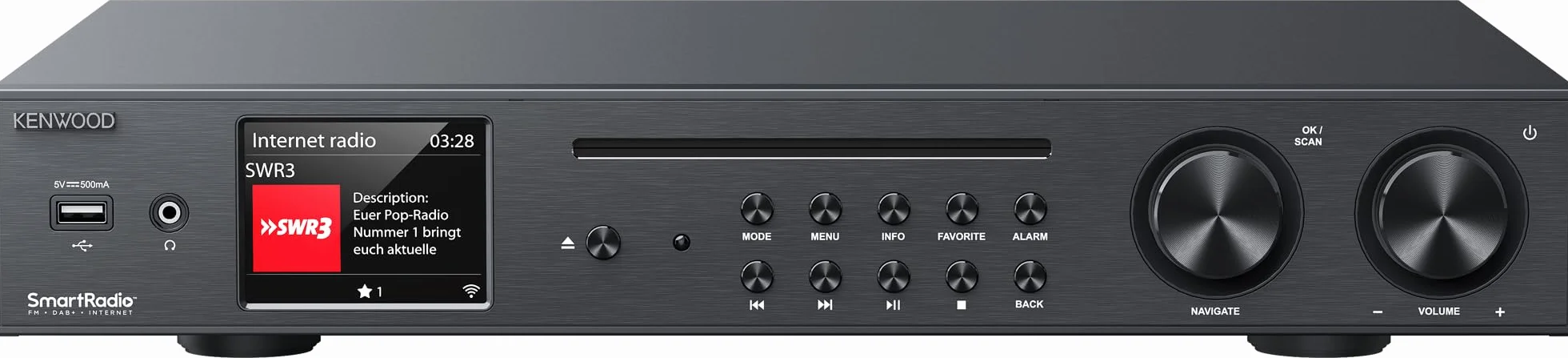 Kenwood KR-W8000SCD Ricevitore Hi-Fi Smart lettore CD amplificatore DSP 2x30W RMS Wi-Fi Bluetooth DAB+ FM RDS Internet Radio Spotify