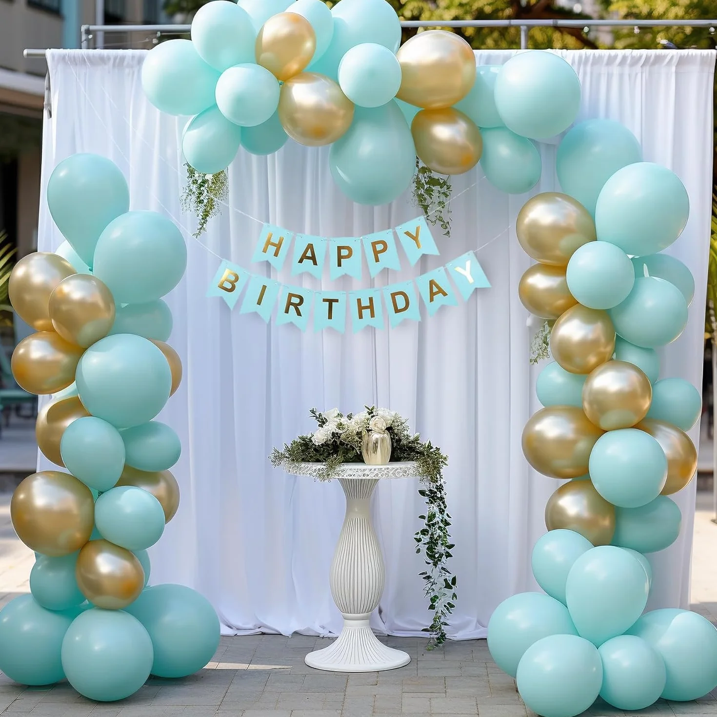 Tenda bianca da 2,5 x 3 m per fondali, tenda per sfondo per feste, sfondo per matrimonio bianco, tende in poliestere con sfondo bianco per compleanno, baby shower, battesimo, addio al nubilato