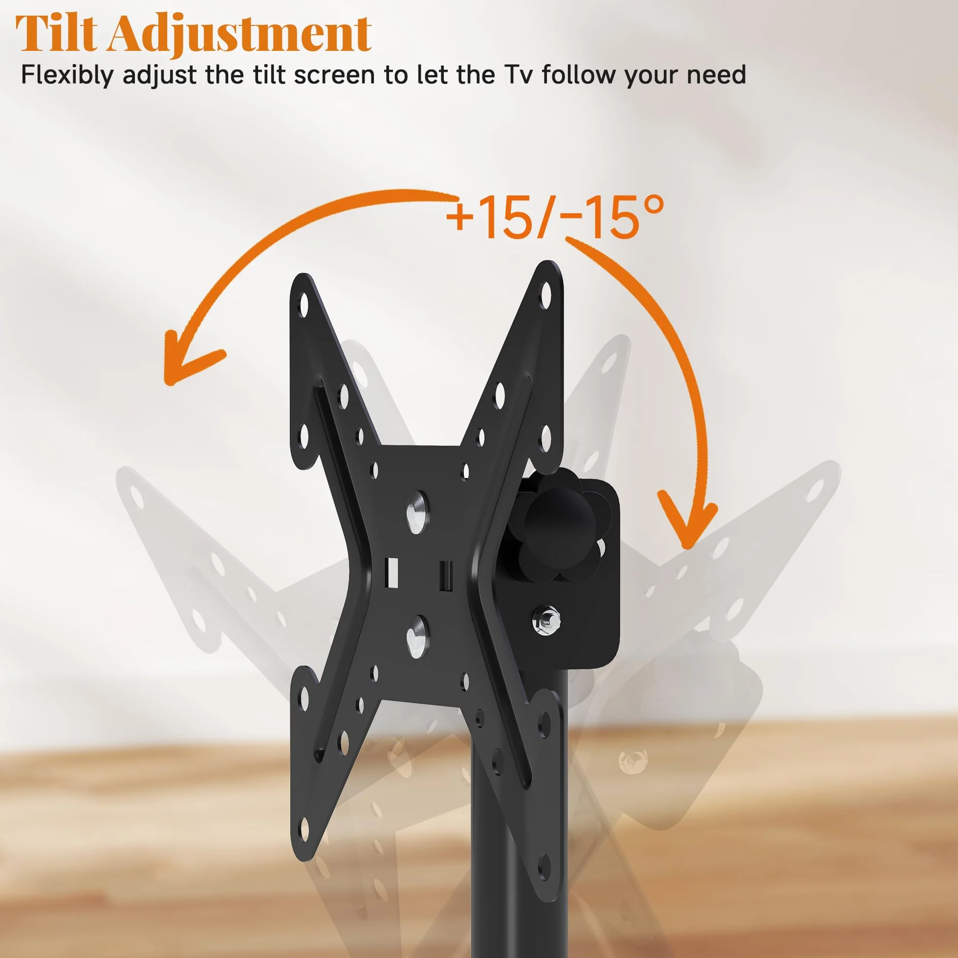 Supporto TV da Pavimento 360° Girevole Universale Supporto TV Alto Regolabile in Altezza e Inclinazione Supporto TV da Pavimento Extra per TV da 14 a 43 Pollici Supporto TV Autoportante per