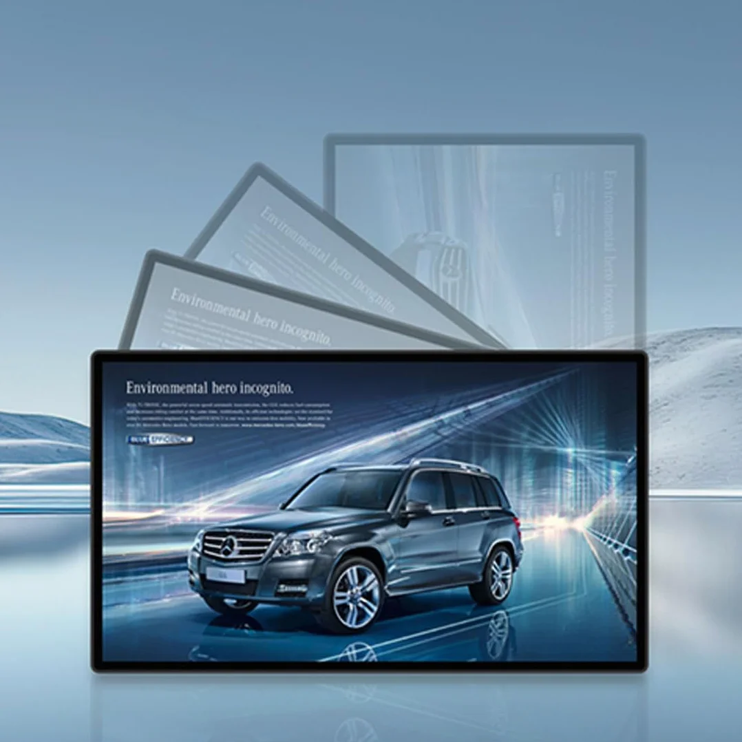 Schermo Pubblicitario Commerciale Full HD 1080p, Macchina Pubblicitaria da Parete con Funzione Split Screen, Controllo Remoto e USB, Orientamento Orizzontale e Verticale Non-touchscreen-43”