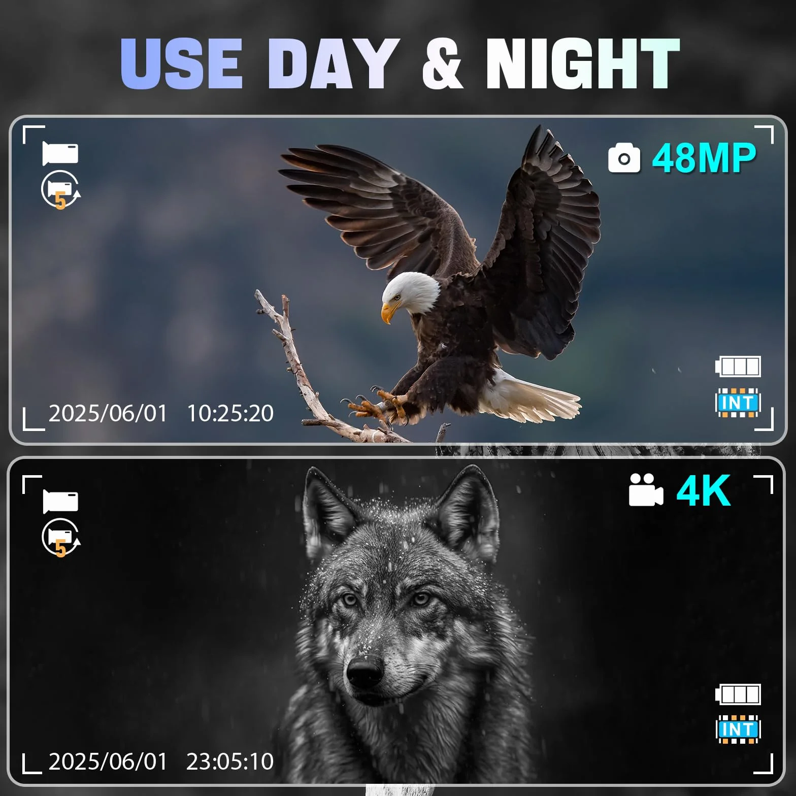 4K Binocolo Visione Notturna, con Batteria Ricaricabile da 2500mAh Visione Notturna 8X Digitale Zoom 7-Livelli Infrarossi 2.4" TFT LCD Vista 300M Visore Notturno Binocolo Con Scheda 32GB
