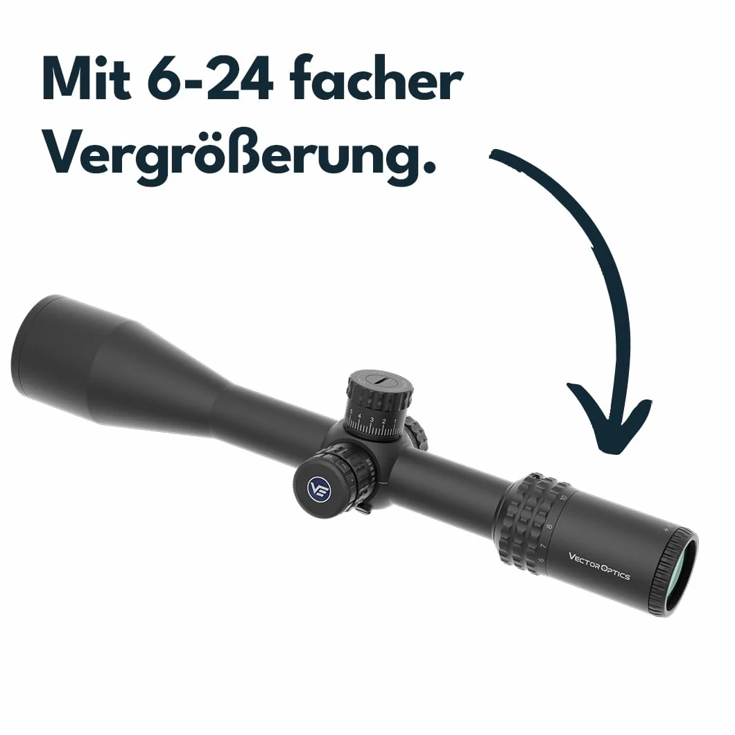 Vector Optics SCFF-57 Sentinel 6-24x50 FFP MOA Occhiali da mira per sport, softair e caccia, fucile ad aria, visiera bersaglio, lunetta di mira per fucile a spruzzo, molti accessori