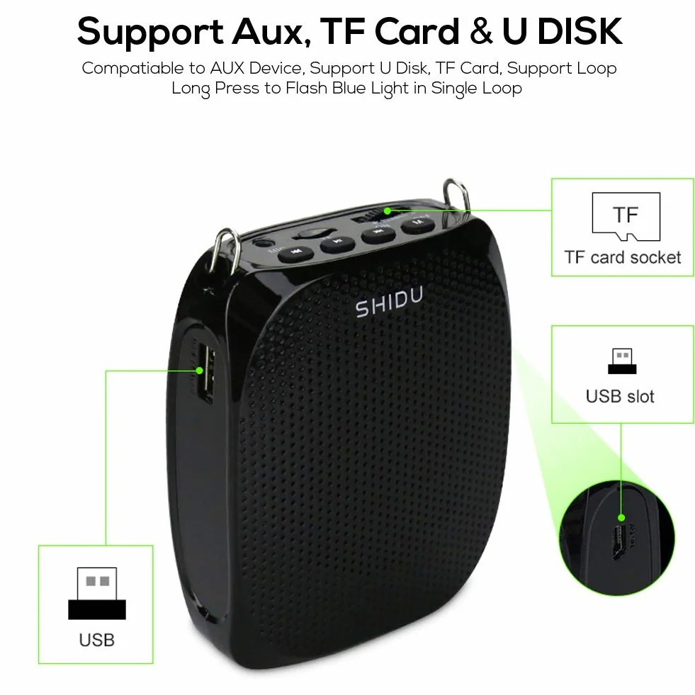Amplificatore vocale senza fili portatile, mini altoparlante cassa con microfono auricolare ricaricabile amplificatore di voce pa sistema microfono per insegnanti, guide turistiche, allenatori,scuola