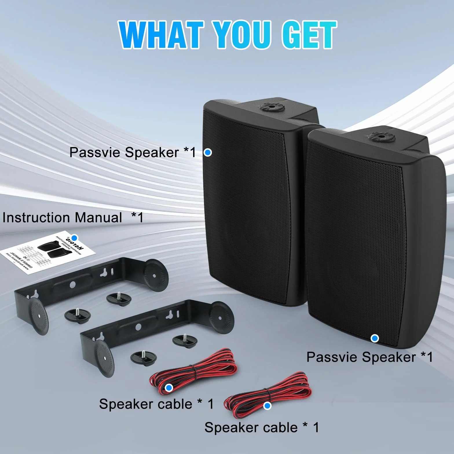 STUDIOFINIX Altoparlanti passivi esterni 8 pollici 600 W IP44 connessione cablata TWS stereo montabili a parete