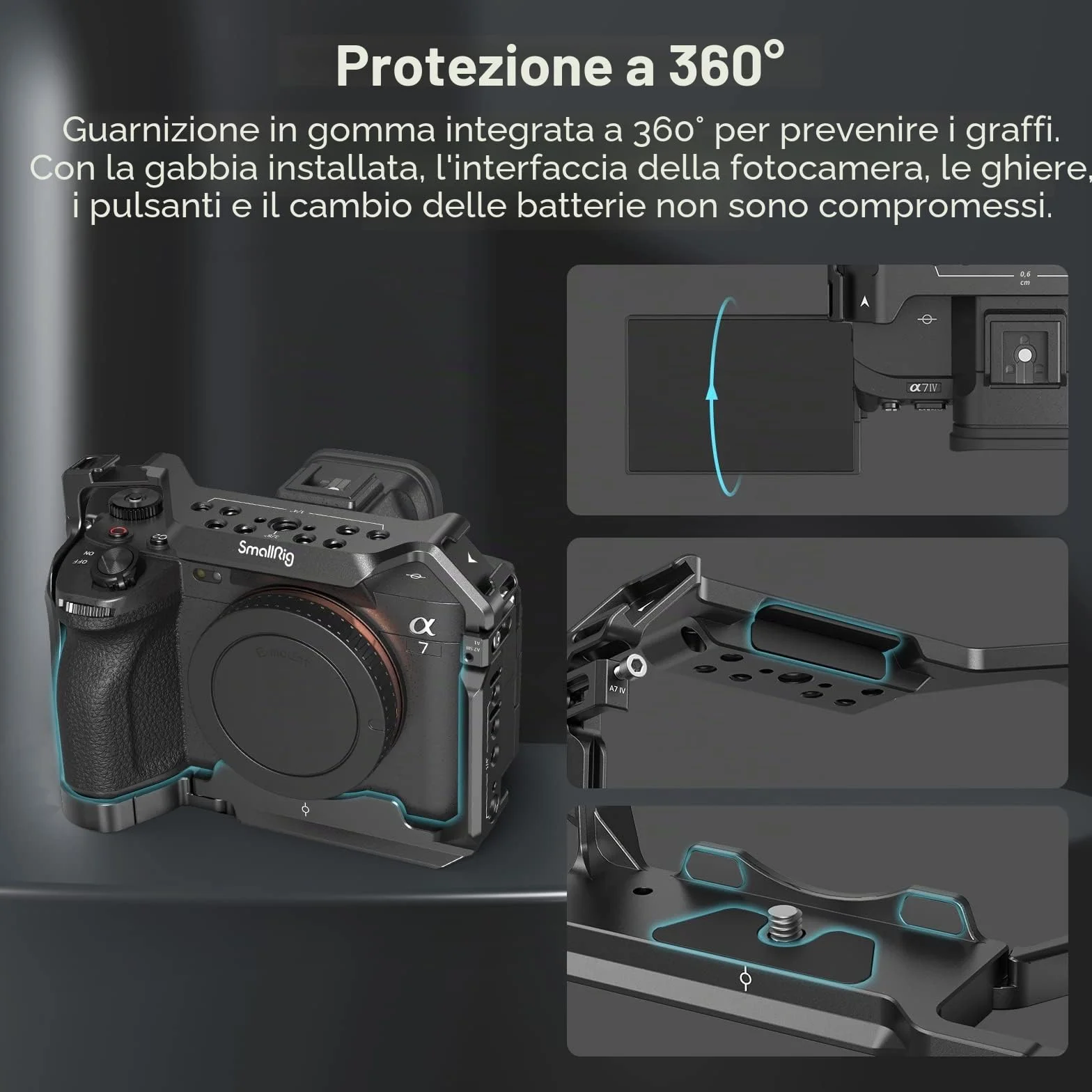 (Versione Aggiornata) SMALLRIG Cage per Sony Alpha 7R V/ 7 IV/ 7S III/ 1/ 7R IV - 3667C