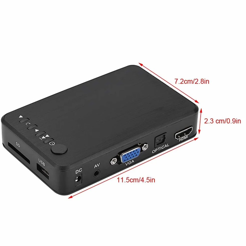 Mini Lettore Multimediale Full HD 1080P Media Player con Telecomando Digitale TV per USB Drive/External Hard Drive 2.5TB / Scheda SD(Black)