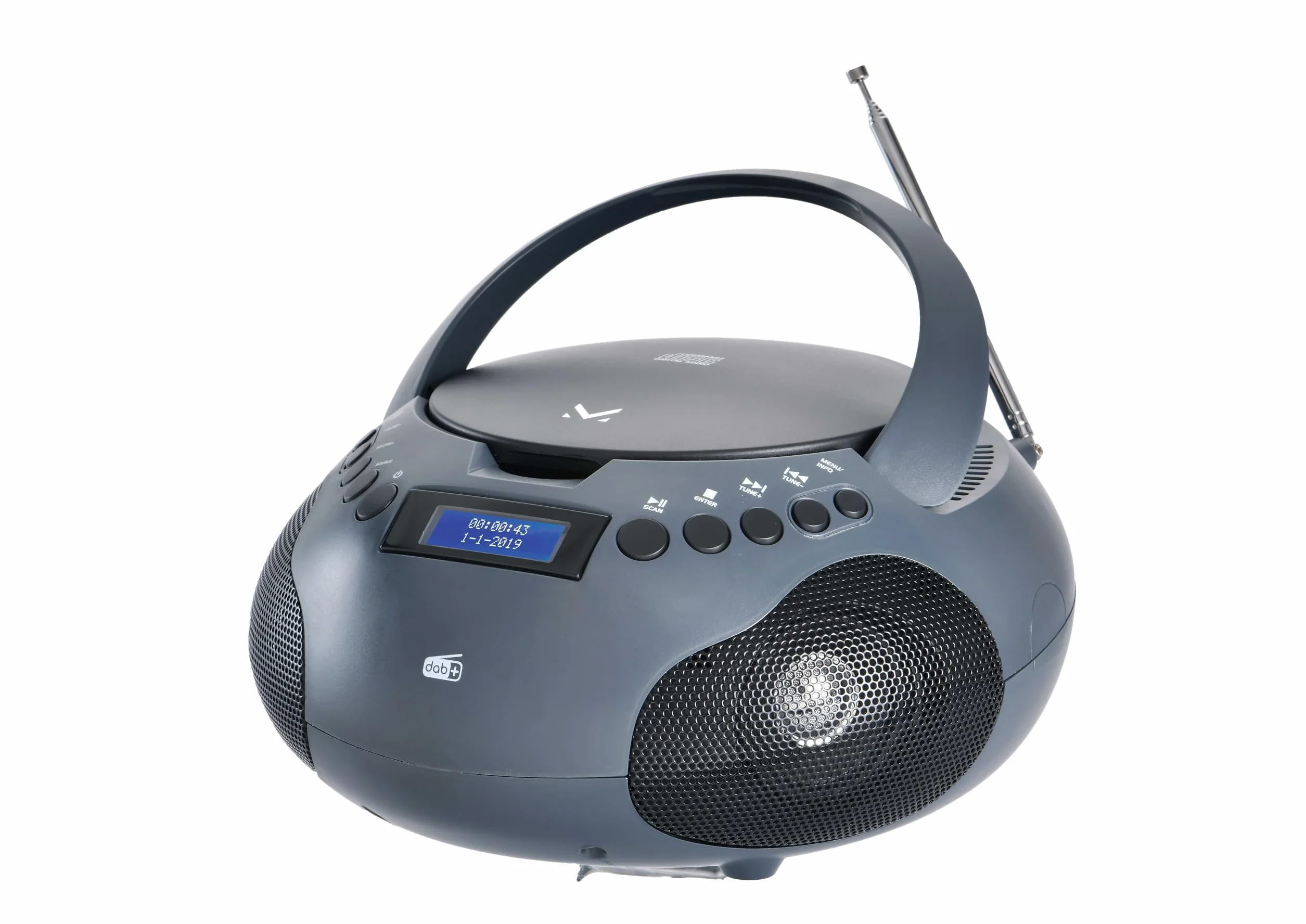 Majestic AH 264 DAB - Boom Box Portatile con Lettore CD, Radio DAB e FM, Ingresso AUX-IN, Nero