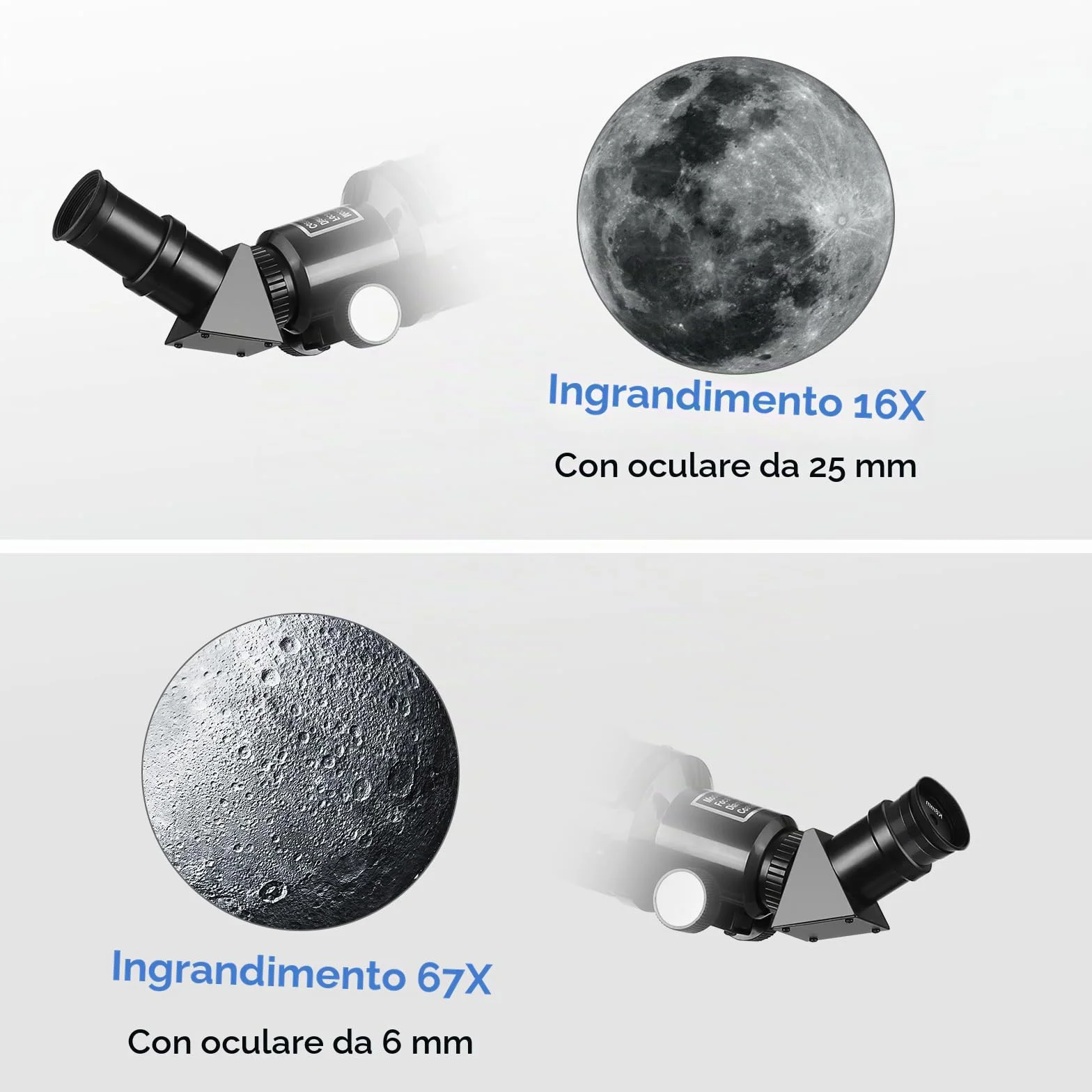 Telescopio Astronomico, Telescopi Rifrattori FMC con Treppiede Regolabile e Livello di Spirito, Telescopio da Viaggio Portatile con Zaino Perfetto per Adulti, Bambini, Principiante