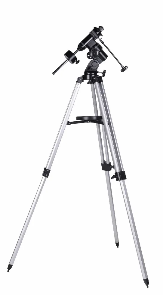 Bresser Supporto telescopico EQ3 con capacità di carico fino a 5 kg, attacco universale a livello GP e treppiede in alluminio regolabile in altezza, colore: argento