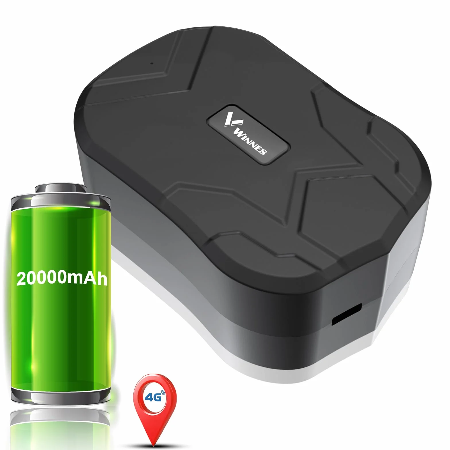 Localizzatore GPS 4G LTE 20000mAh standby 240 Giorni Impermeabile Magnetico Scheda SIM anonima integrata, abbonamento App Geofencing Antifurto per Auto
