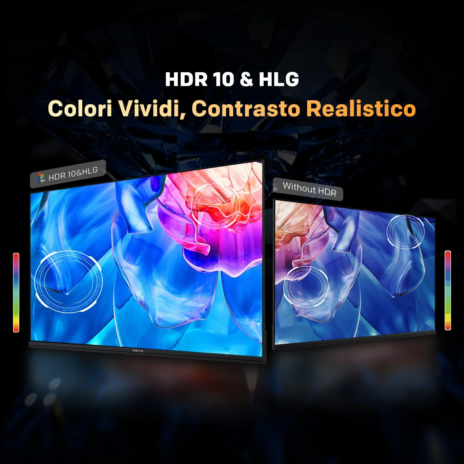 Metz 40 Pollici Smart TV Google TV LED QLED+ HDR10 Dolby Audio Bluetooth 5.1 EyeCare DVB-T/T2/C/S/S2 CI+ HEVC Main10 1.5GB RAM 40MQH7000Y