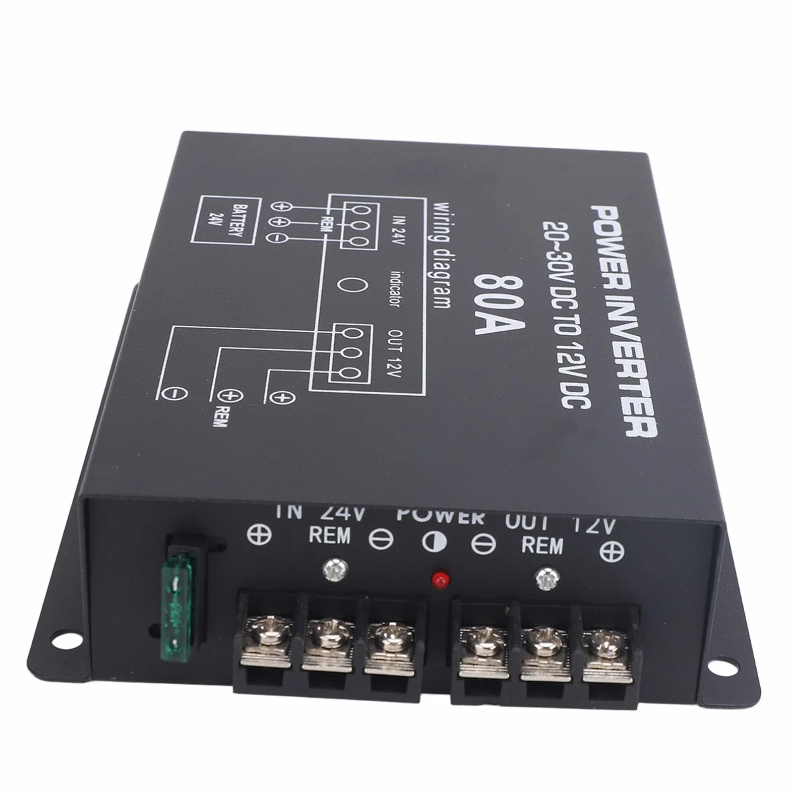 Convertitore Riduttore di Tensione da 24 V a 12 V per Auto, Camion, Camper, SUV, Autobus, Controllo della Temperatura (80A)