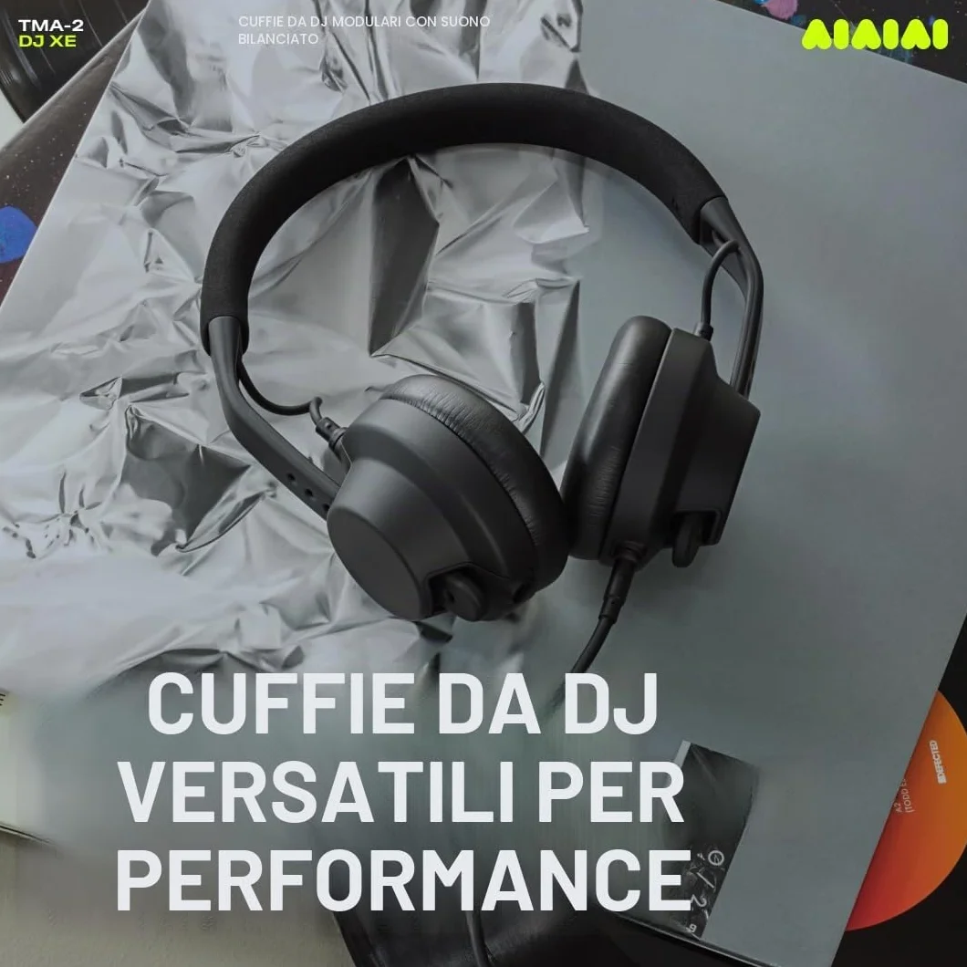 AIAIAI TMA-2 DJ XE - Cuffie DJ professionali on-ear con suono bilanciato e chiaro, cuscinetti ad alto isolamento e peso di soli 168 g, design modulare con parti facilmente sostituibili