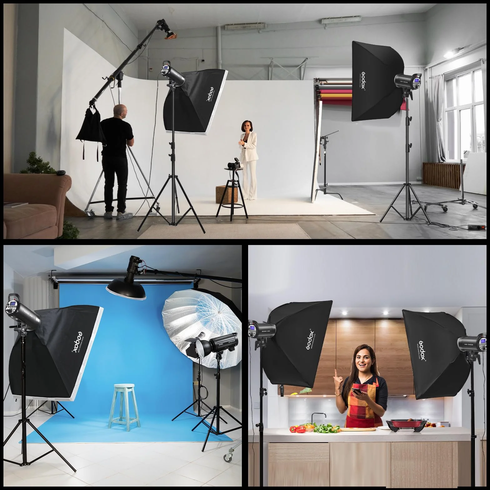 GODOX SK400II-V Flash da Studio Stroboscopico SK400II-V Bowens Mount,400W,Sistema X Wireless 2.4G,5600±200K,Lampada per Modellazione LED con Montaggio Bowens per Studio (SK400II Versione Aggiornata)