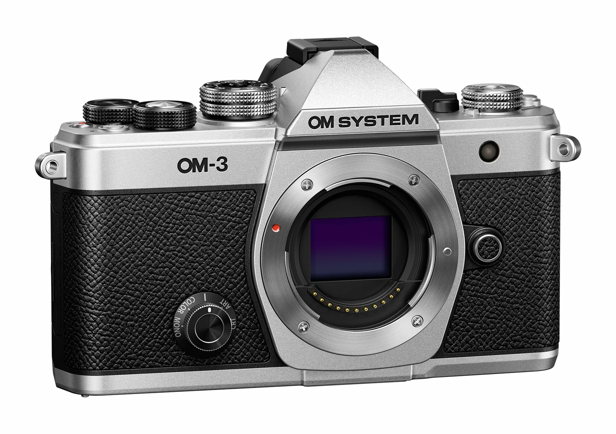 OM SYSTEM Fotocamera OM-3 con Sistema Micro Quattro Terzi, Sensore Stacked BSI da 20 MP, Stabilizzazione dell'Immagine a 5 Assi, Argento