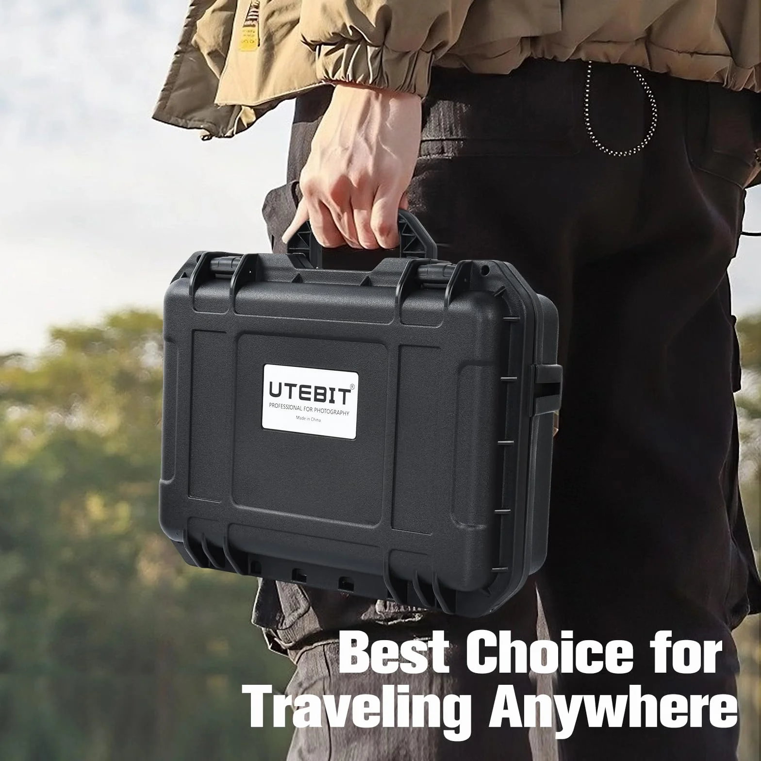 UTEBIT Custodia per Trasporto Rigida Impermeabile Compatibile per DJI Mini 4 Pro/Mini 3 Pro, Accessori per la custodia del drone per telecomando DJI RC 2/RC-N1