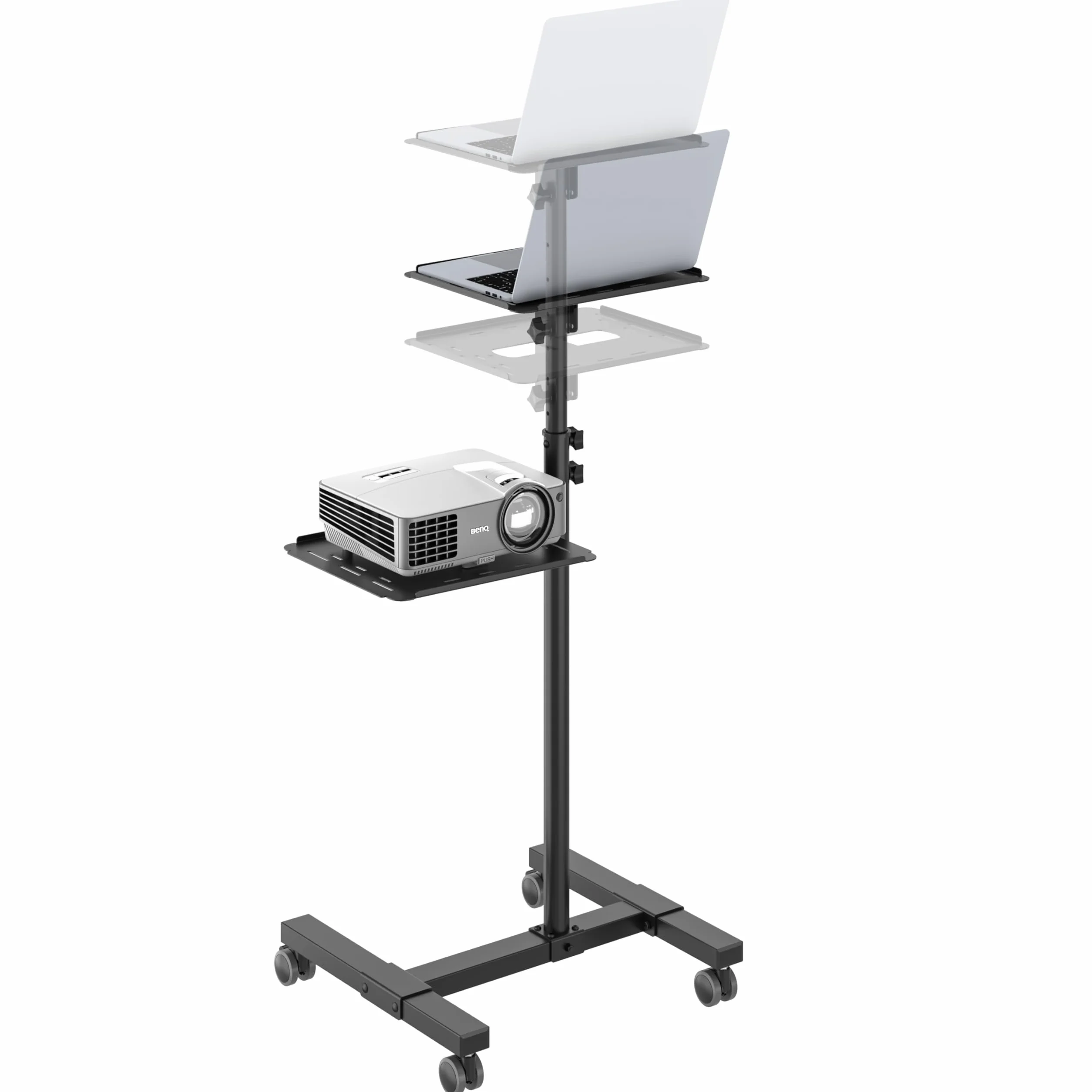 RICOO Supporto proiettore pavimento CZ0800 Porta beamer mobile Cavalletto terra Altezza regolabile Rialzo universal Mensola per PC portatile
