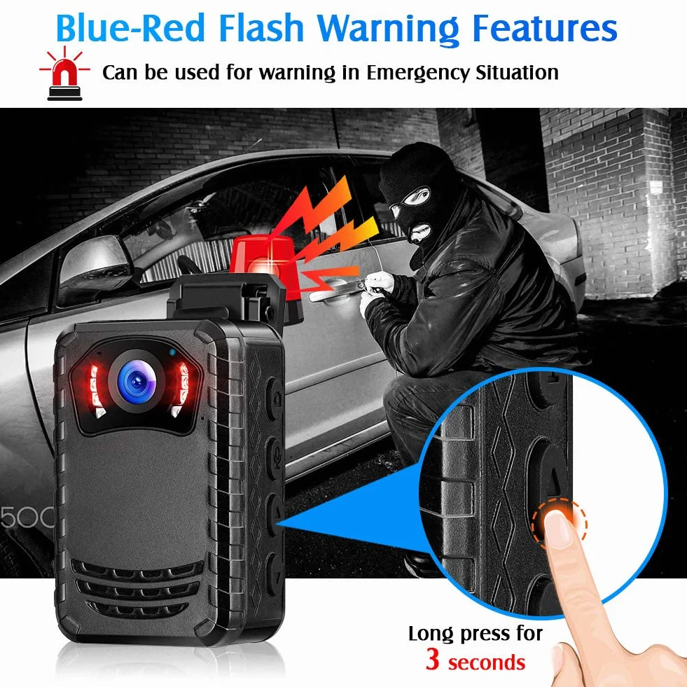 BOBLOV N9 Mini Body Camera, 64 GB Full HD 1296P Body Mount Camera Piccola telecamera, Bodycam portatile per visione notturna della polizia per la protezione quotidiana