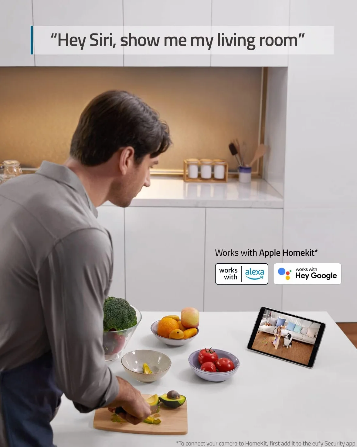 eufy Security IndoorCam E220 telecamera wifi interno, 2K Pan & Tilt, Videosorveglianza con AI per Riconoscimento Persone/Animali, Assistenza Vocale, Visione Notturna(Ristrutturato)