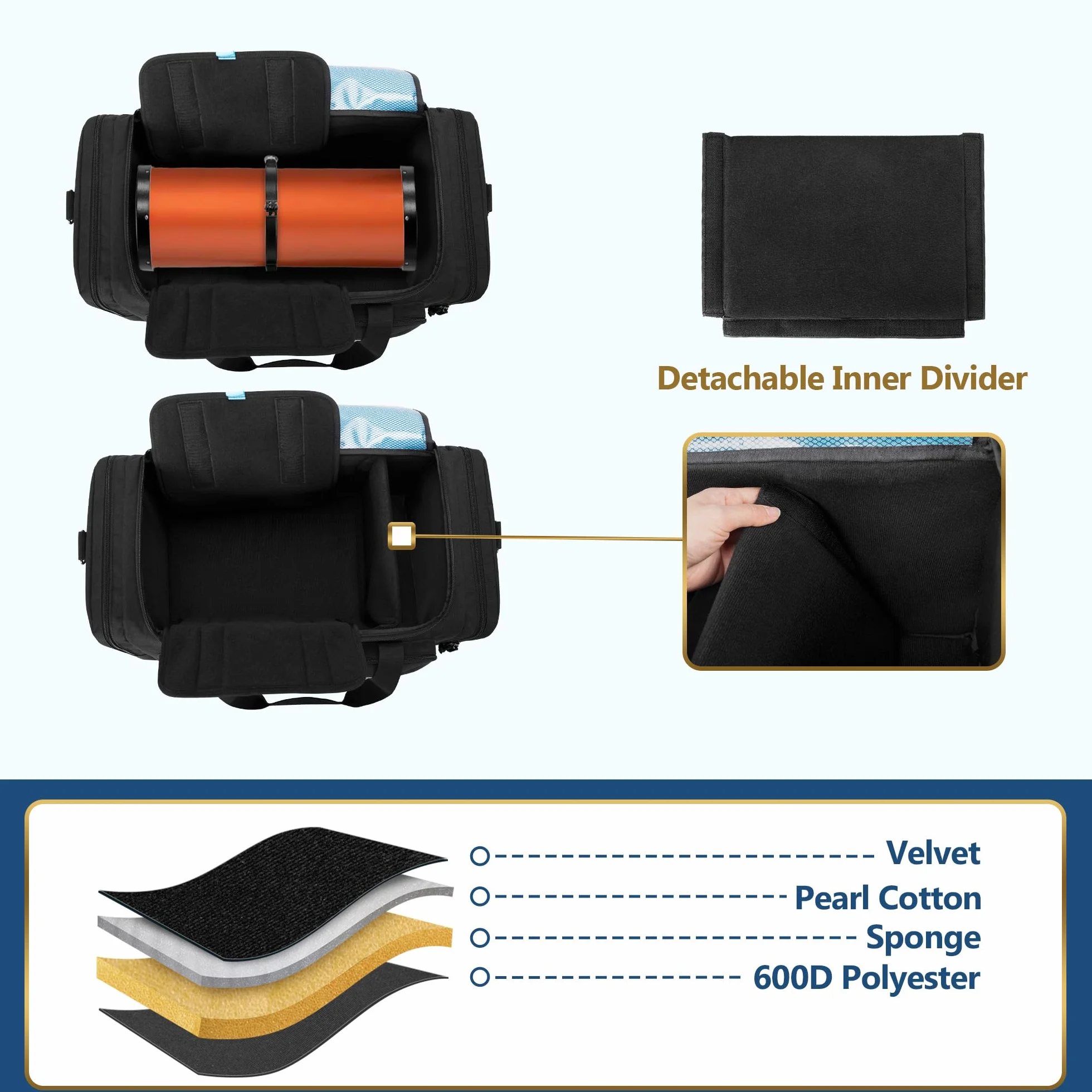 samdew Borsa per Tubo Telescopio Compatibile con Celestron Tubi Ottici da 4",5",6",8" e 9,25'', Custodia per Trasporto Telescopio Compatibile con NexStar SE, Evolution, Schmidt-Cassegrain, Solo Borsa