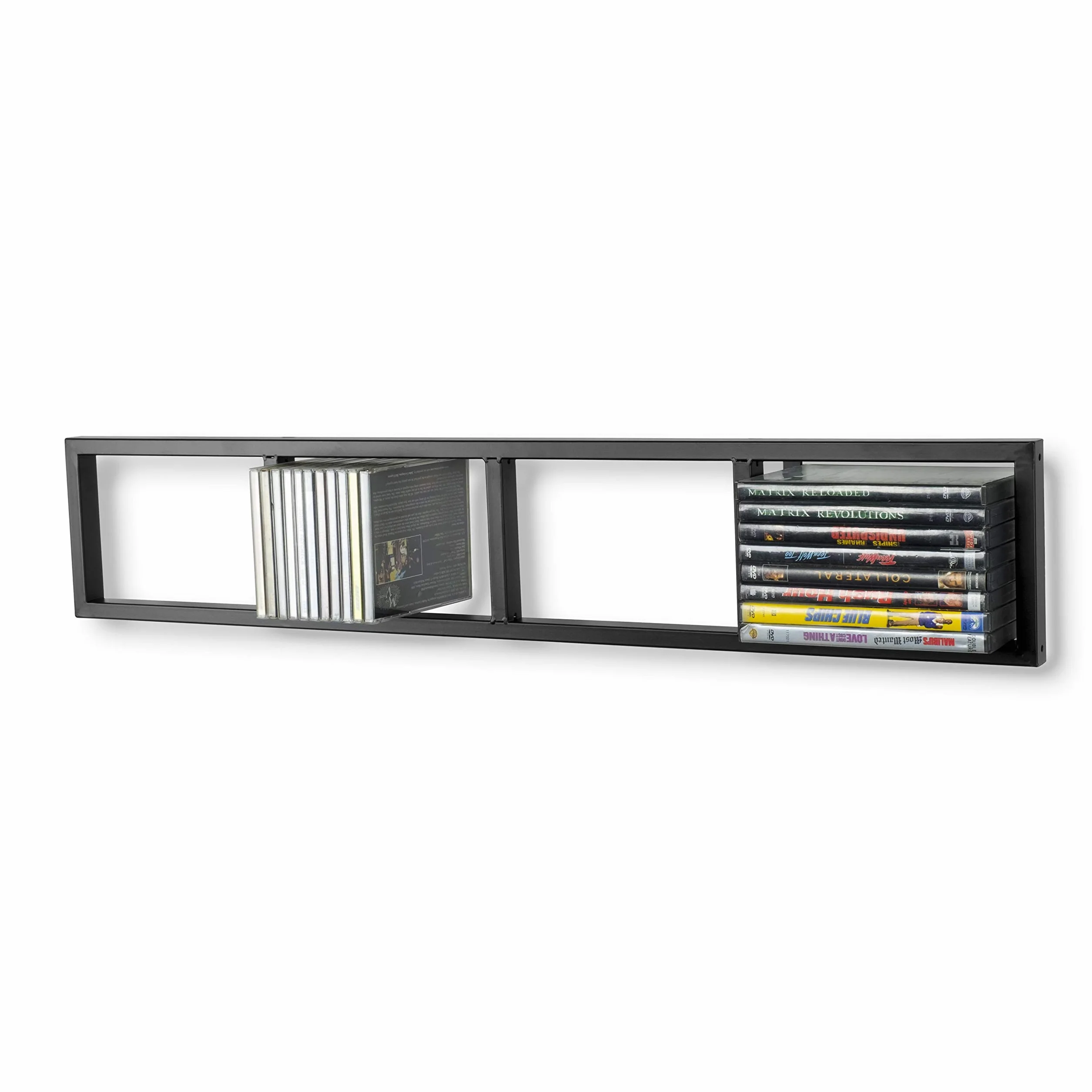You Have Space Moderno supporto da parete per CD DVD Media Rack Storage Metal Shelf Organizer (nero)