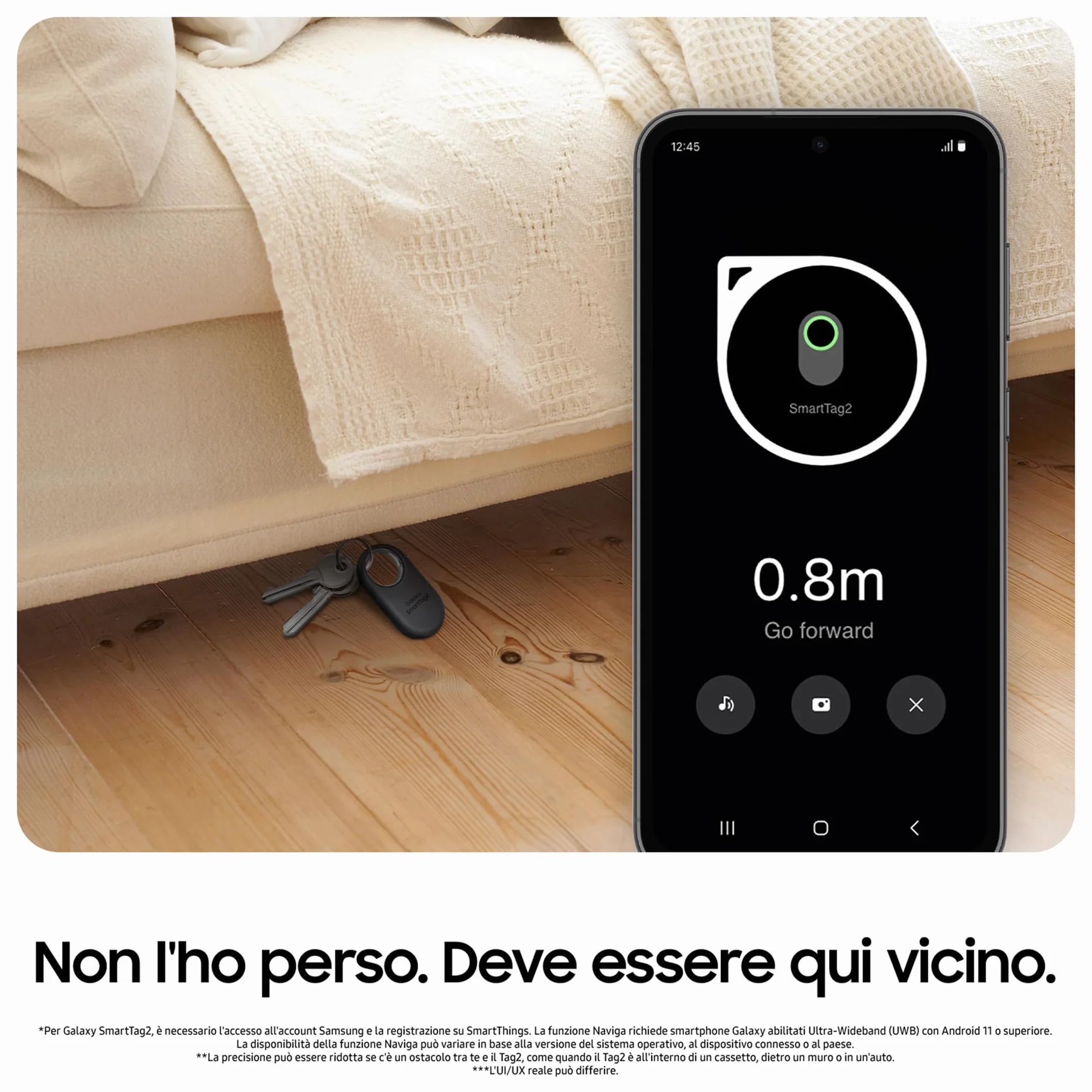 Samsung Galaxy SmartTag2 (4 Pezzi) Localizzatore Bluetooth con Modalità Smarrito, Design compatto, Batteria a lunga durata, Resistenza IP67, Black e White 2023