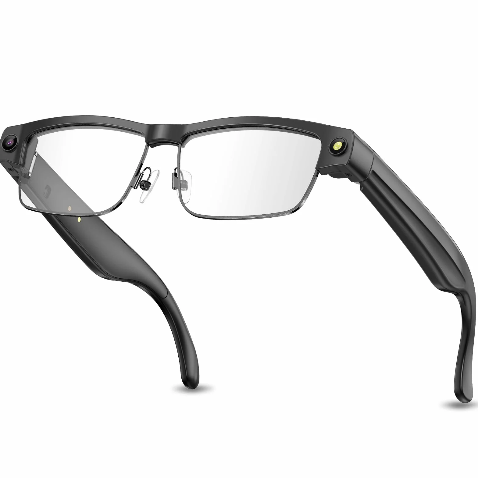 Occhiali Intelligenti con telecamera , Registrazione videocamera, Audio Open-Ear, ANC,Chiamate, smart ai glasses fotocamera alla Moda con Protezione UV, WiFi e Traduzione in Tempo Reale per Uomo Donna