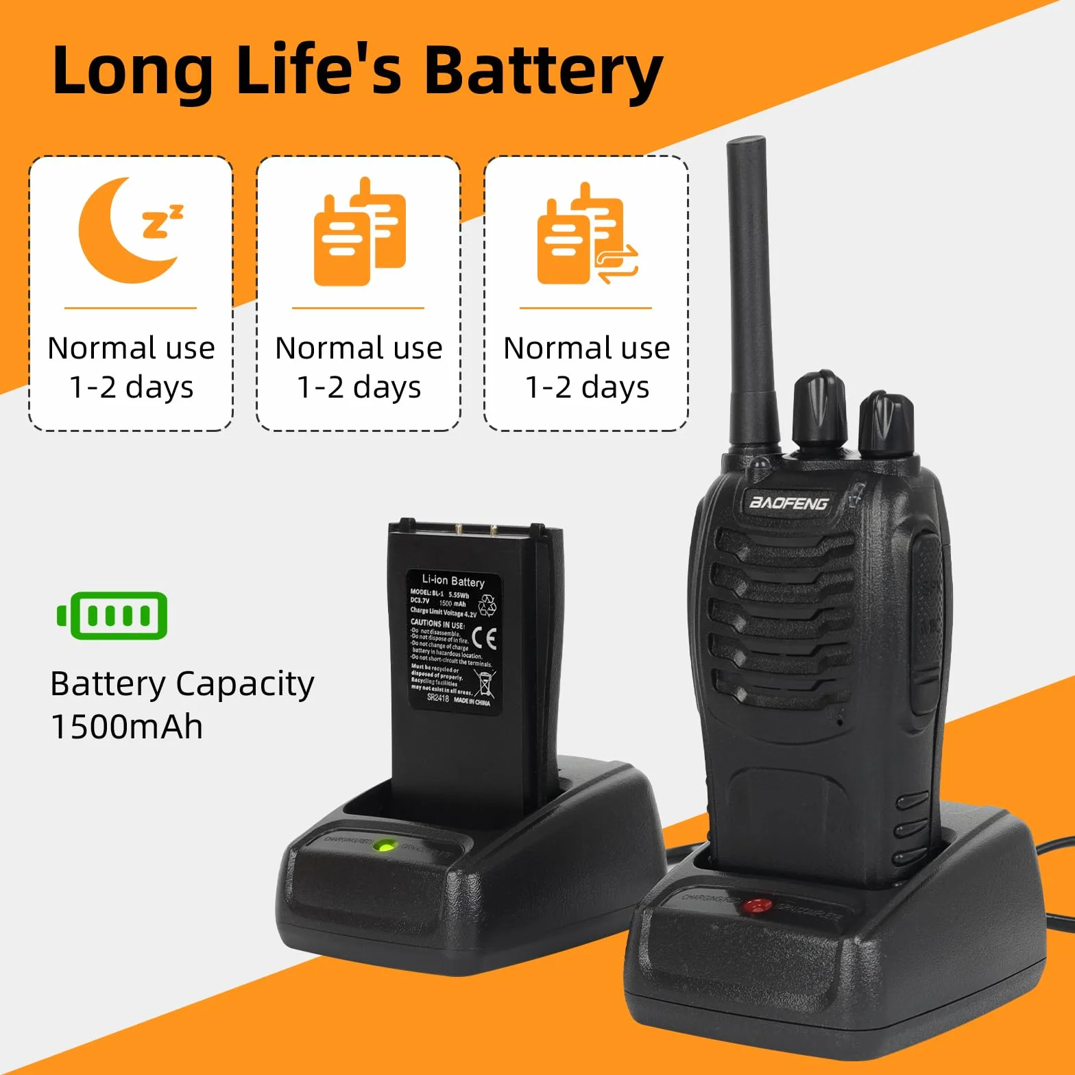 Walkie-Talkie PMR446 Ricaricabile Lunga Distanza 16 Canali VOX CTCSS/DCS Radio FM Ricetrasmettitore Portatile Walkie Talkie Professionali Con Auricolare