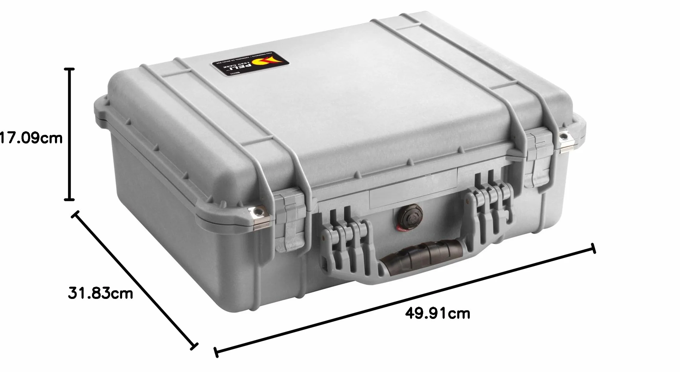 PELI 1520 Valigia protettiva resistente agli urti, IP67 Impermeabile e a prova di polvere, Capacità di 24L, Prodotto in Germania, Con Inserto in schiuma personalizzabile, Colore Grigio
