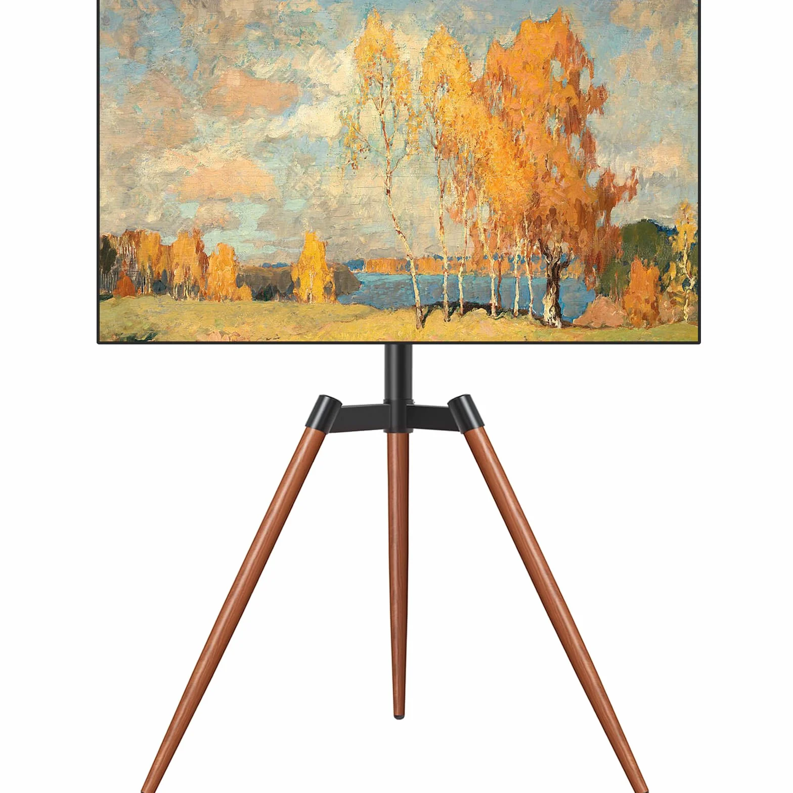 RFIVER Treppiede Supporto TV Cavalletto Tripod da Terra da 32 a 65 Pollici per Televisore da LCD/LED/OLED/QLED/Plasma Girevole 180° e Regolabile in Altezza Max Vesa 400 x 400mm 35kg Marrone