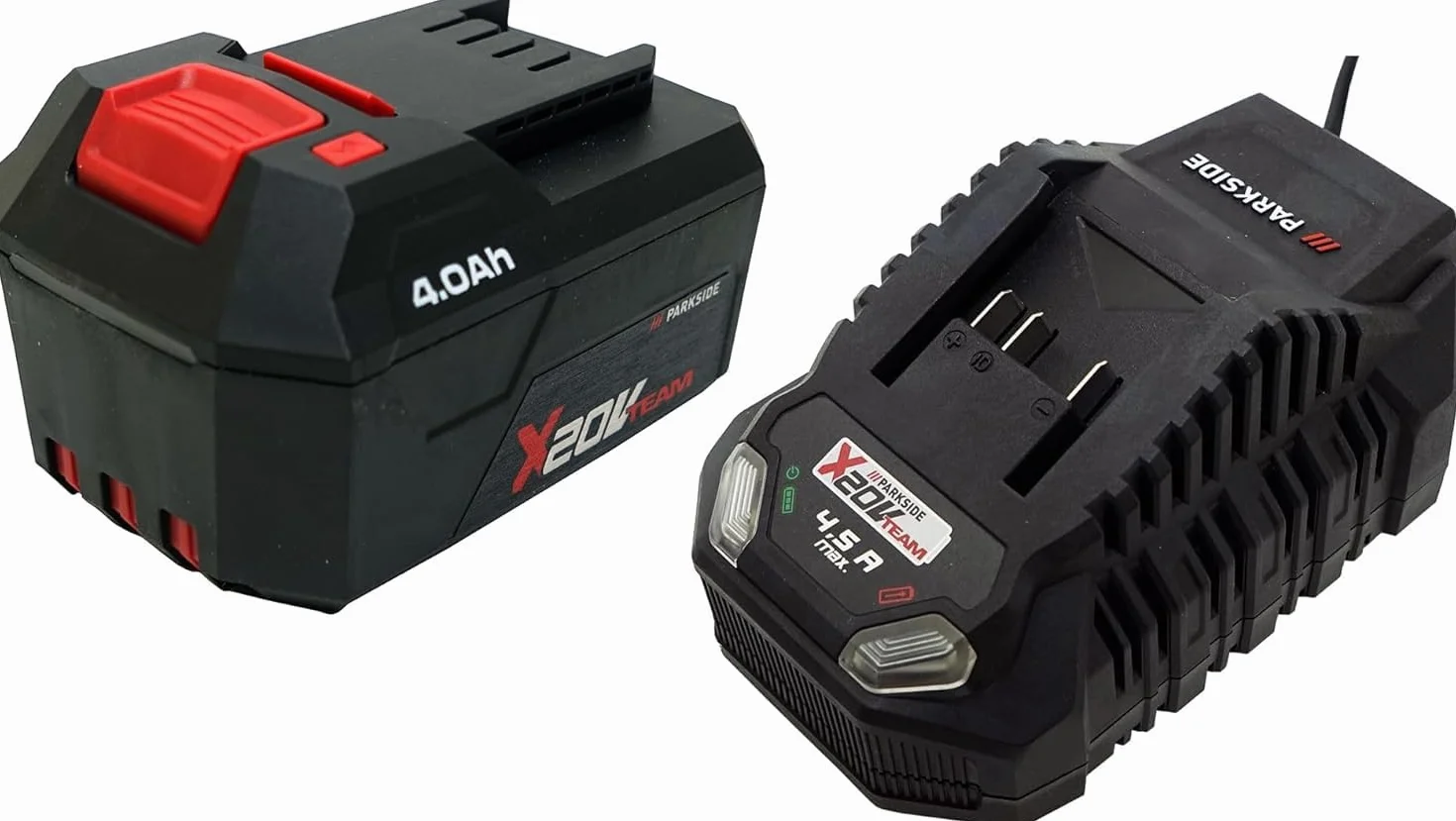 1 batteria da 20 V 4 Ah Pap 20 B3 + 1 caricatore da 20 V 4,5 A PLG 20 C3 – Parkside Bundle/Set X20 V Team