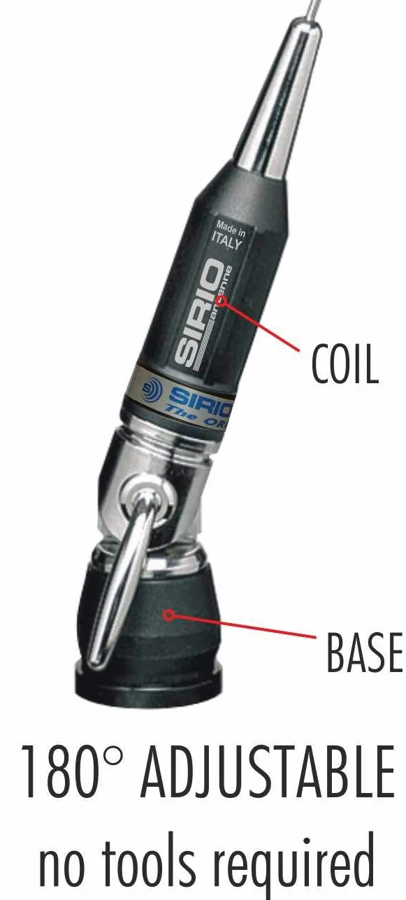 Sirio Antenne P-800 Performer, Antenna Cb Frequenza 27-28.5Mhz, Potenza Massima 1000Watt (Cw), Stilo Inox, Inclinabile 180°, Altezza 1.65 M, Cavo 4 M in Dotazione