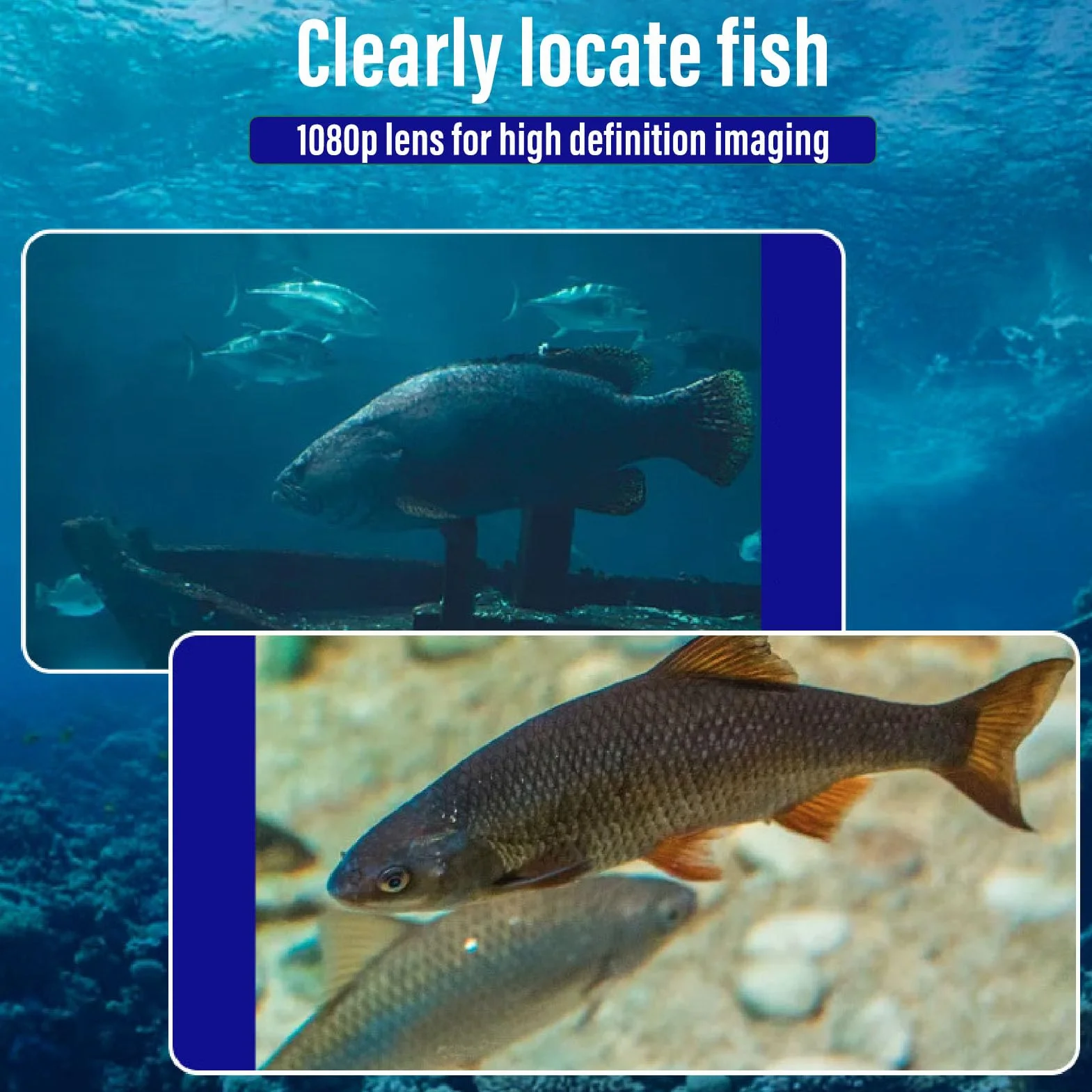 Bewinner Drone da Pesca Subacquea - Cavo da 30 M 1080P Alta Definizione 4,3 Pollici Visibile Video Fish Finder su Grande Schermo,Telecamera da Pesca Subacquea per la Pesca in Barca