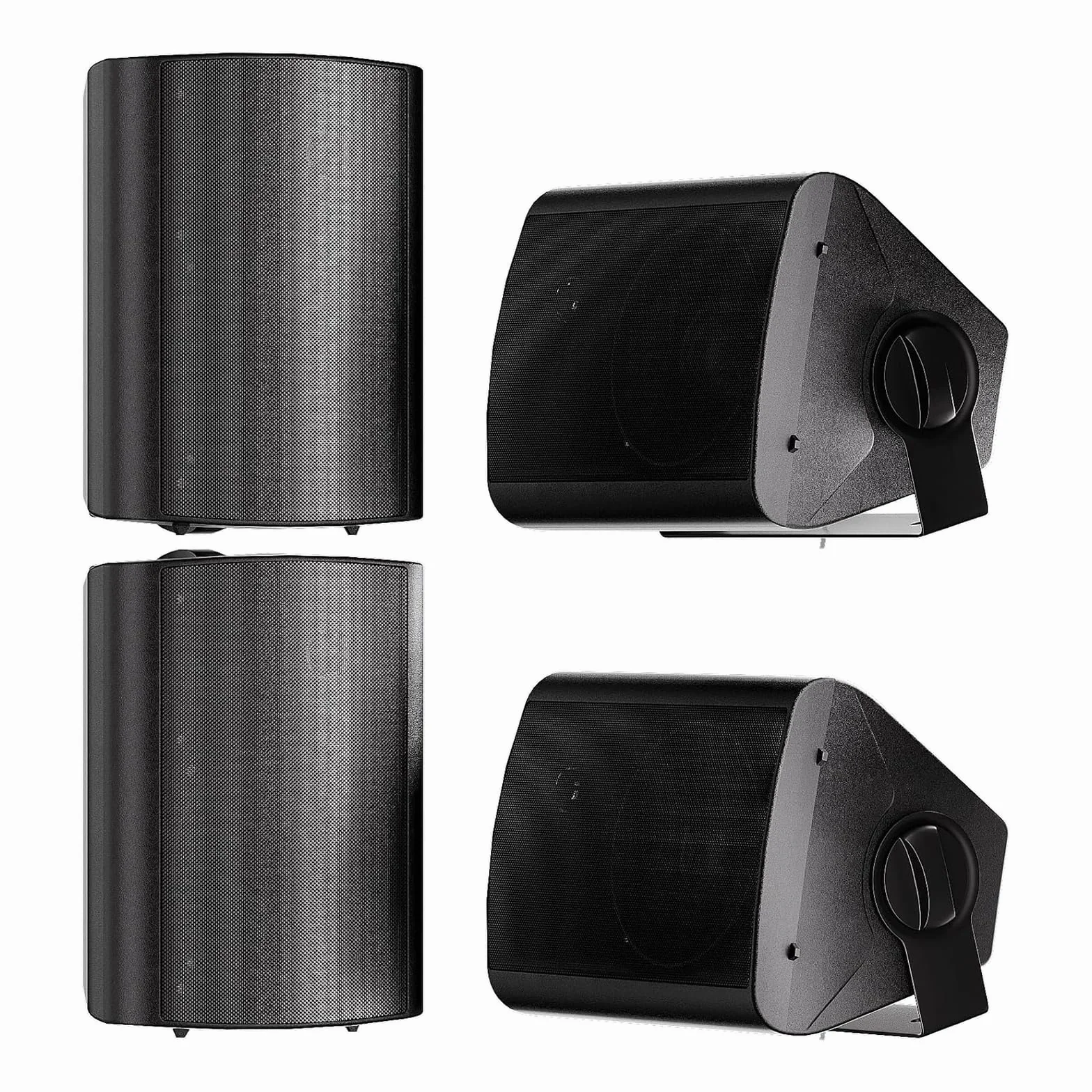 STUDIOFINIX 5.25 Pollici 600W Altoparlanti da Parete per Esterno Interni Resistenti alle Intemperie 2 Paia Nero