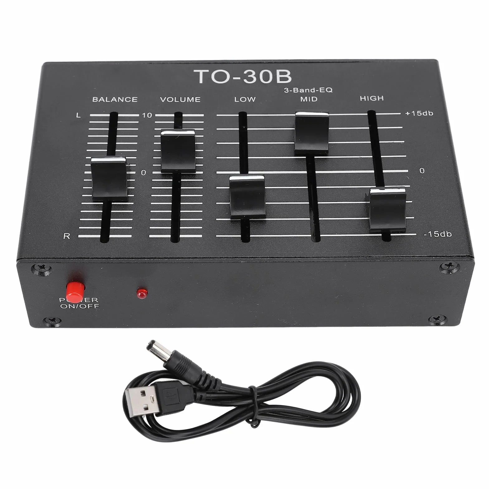 Equalizzatore EQ a 3 Bande Stereo Alto Medio Basso Preamplificatore Controllo Bilanciamento Canale Audio