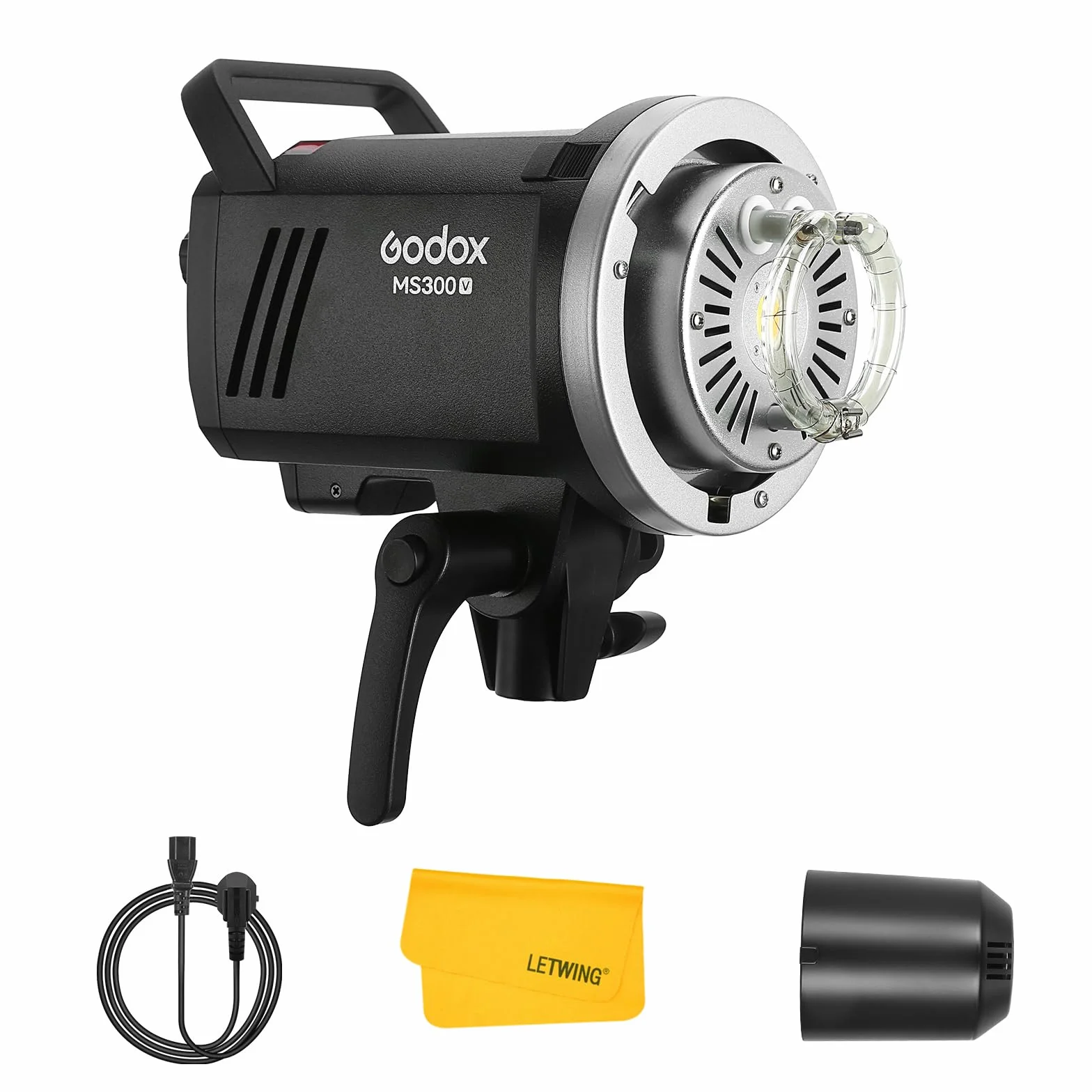 Godox MS300V MS300-V Studio Flash, sistema wireless 2.4G, Tempo di Ricarica 0.1-1.3s, Bowens Mount, Monoluce 300Ws con Regolabile LED Modellabile Lampada per fotografia di ritratto in studio
