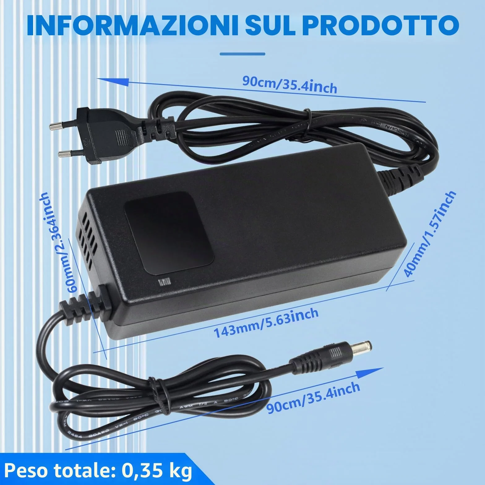 Caricabatterie da 54,6 2 A per scooter elettrico, 48 V, 13 s, batteria agli ioni di litio a 1 foro, spina da 5,5 x 2,1 mm, alimentatore di rete da 48 V con ventola integrata, con display per la