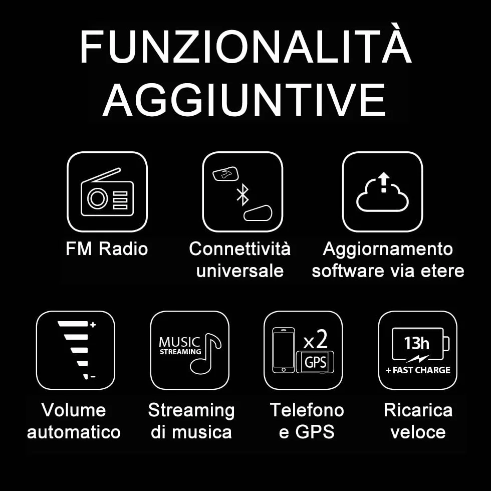 CARDO Freecom 2x Interfono Bluetooth Mani Libere Nero