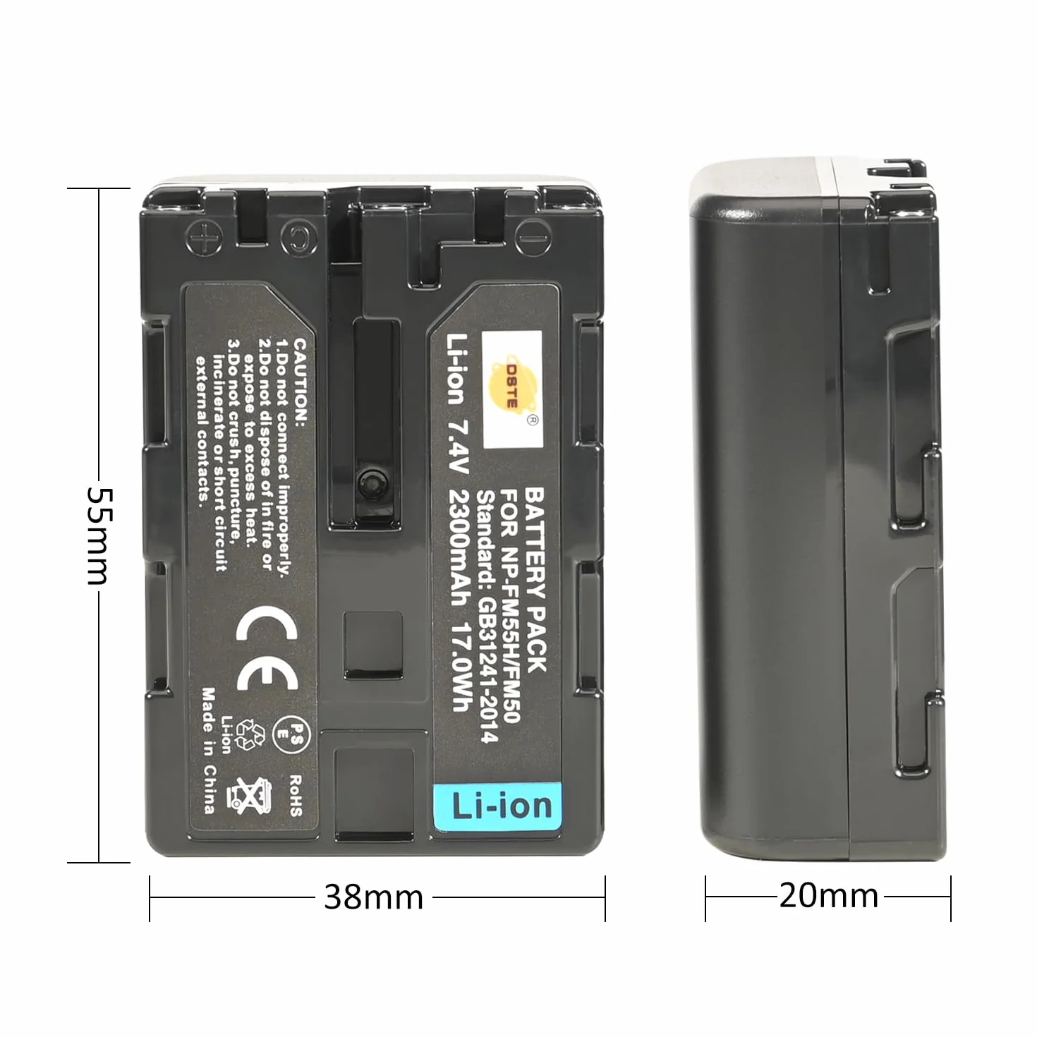 DSTE NP-FM50 NP-FM30 Batteria (2 pezzi) e Caricatore Compatibile con Sony NP-FM30, CCD-TRV126 CCD-TRV128 CCD-TRV138 CCD-TRV208 CCD-TRV218 CCD-TRV228 CCD-TRV238