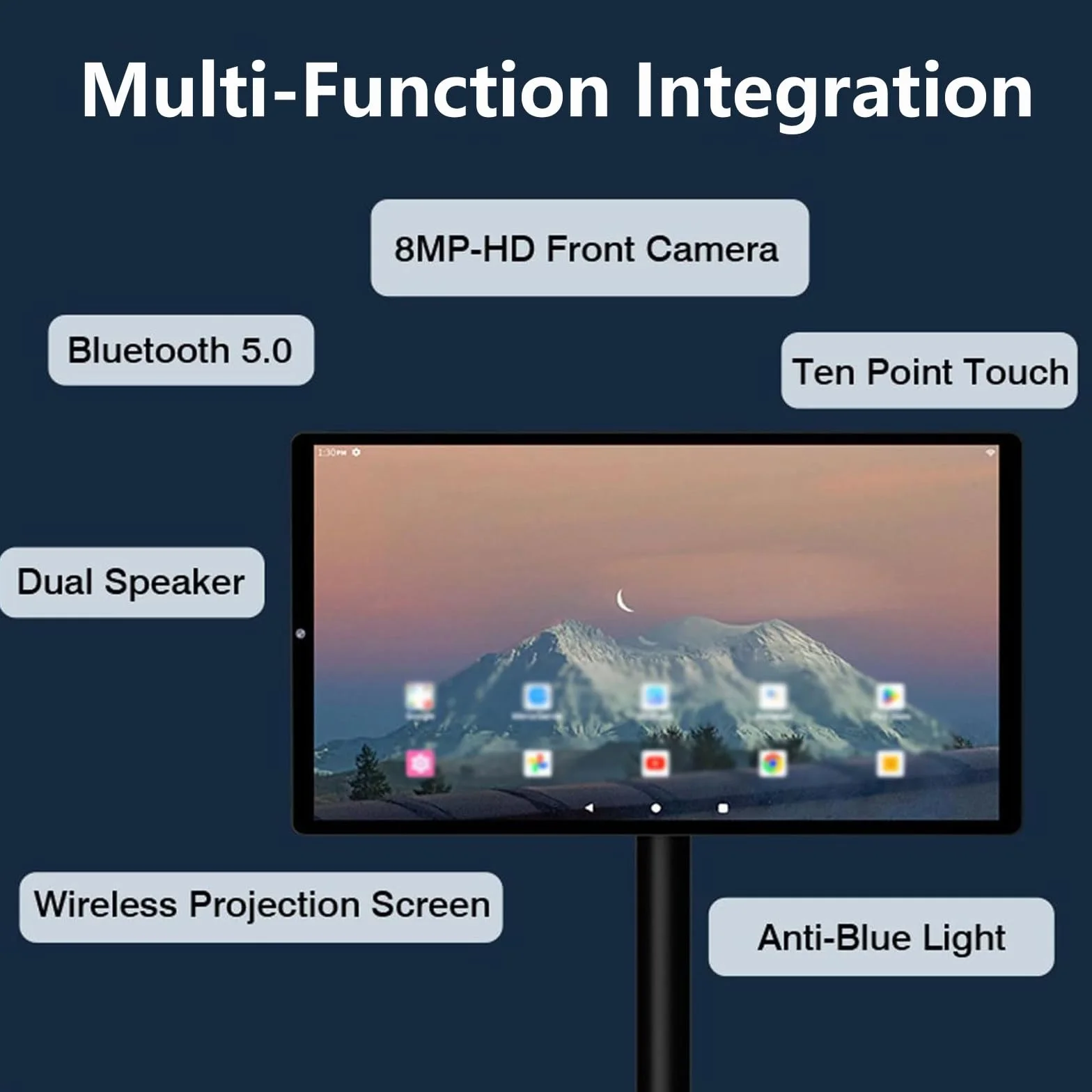 TV Portatile Mobile,Monitor Intelligente Portatile 21,5/24/24/32 Pollici 1080p,TV Touchscreen,Smart TV Mobile Schermo Touch Girevole Fotocamera,TV Mobile Intelligente Pavimento 8+128 Gb 32in