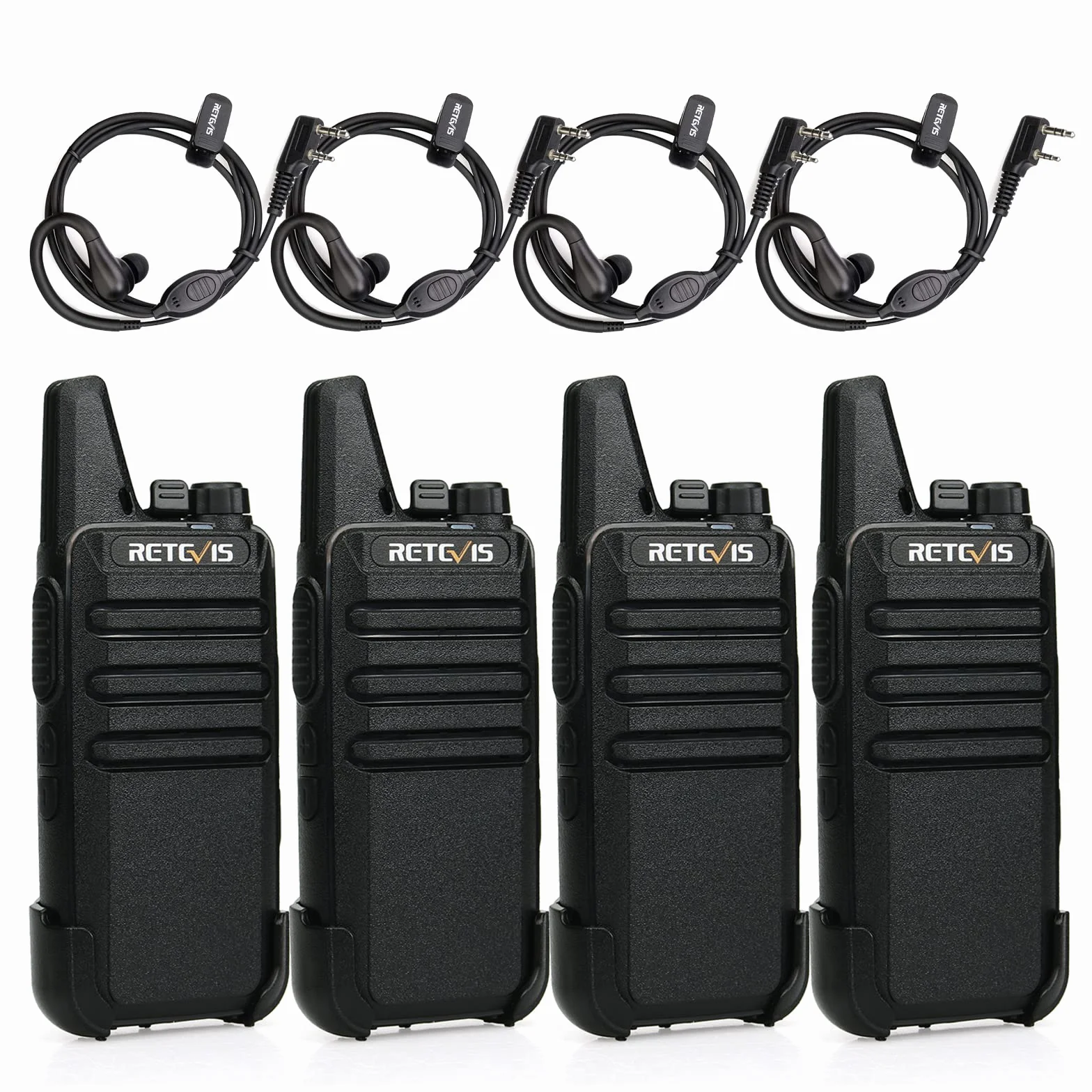 Retevis RT622 Walkie Talkie PMR446 Licenza-libera Mini Ricetrasmittente VOX Portatile Ricaricabili Nero 2 Paia